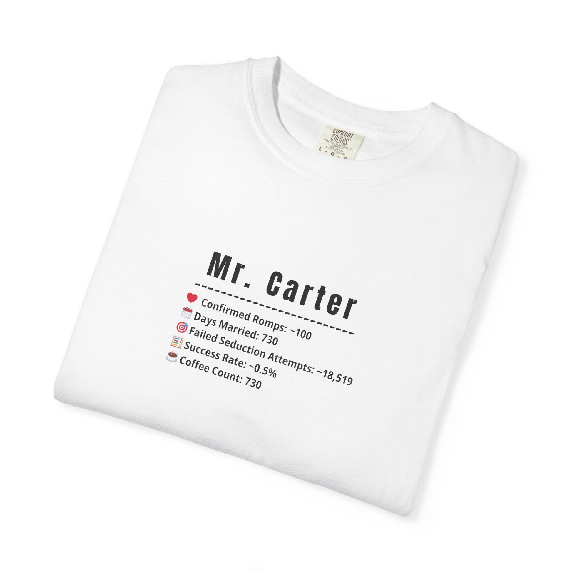 Comfort Colors® Shirt, Custom Mr. Marriage Stats T-Shirt, Personalized Couple Tee, Unisex Garment-Dyed Tee, Marriage Stats Humor Shirt