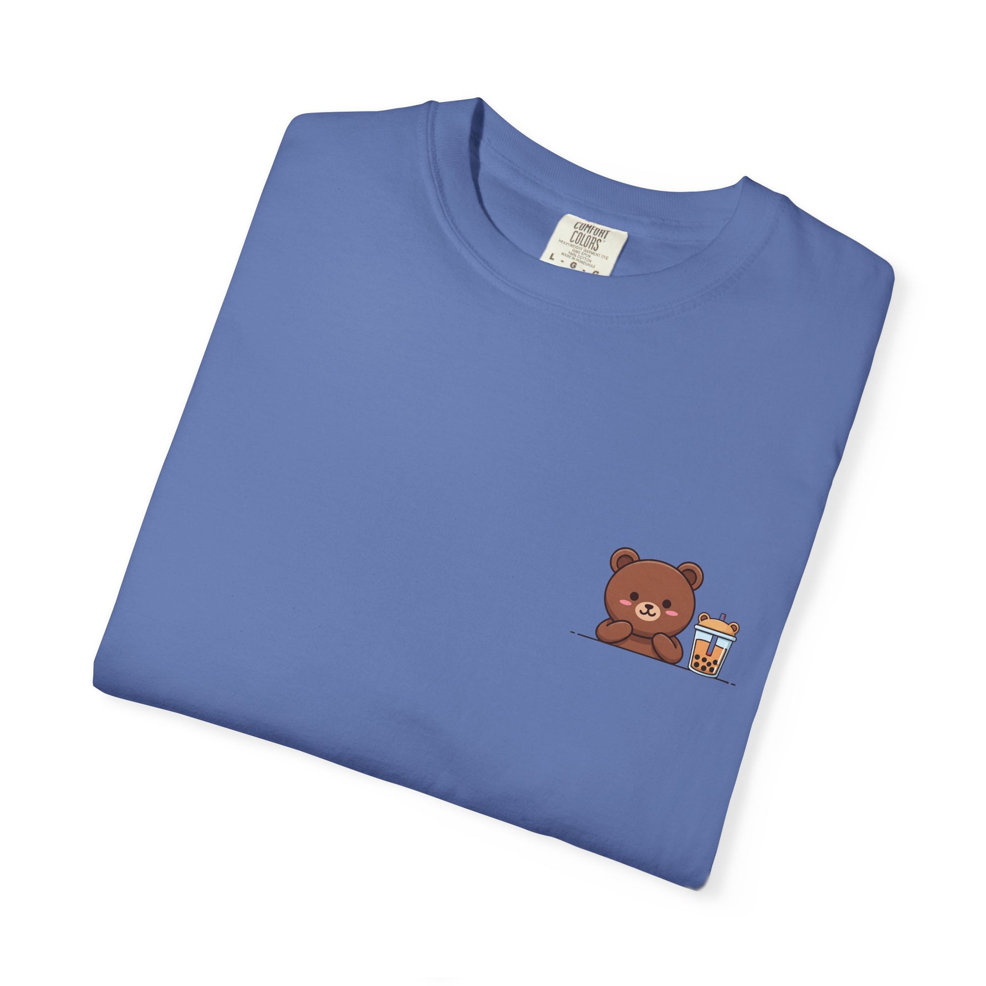 Comfort Colors® Cute Bear Bubble Tea T-Shirt, Kawaii Style Tee, Unisex Shirt, Adorable Animal Top, Garment-Dyed Tee