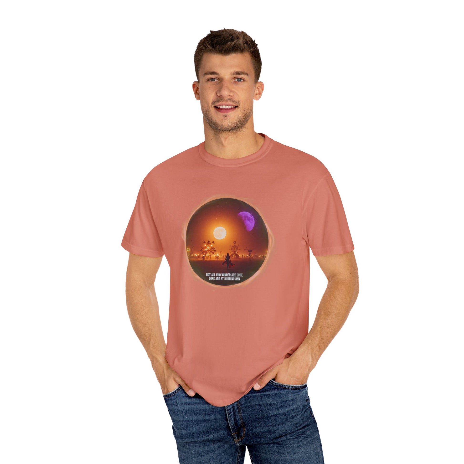 Burning Man 2025 Unisex Garment-Dyed T-shirt, Festival Wanderer Gift Shirt, Gift for Him or Her, Adventure Tee, Wanderlust Apparel