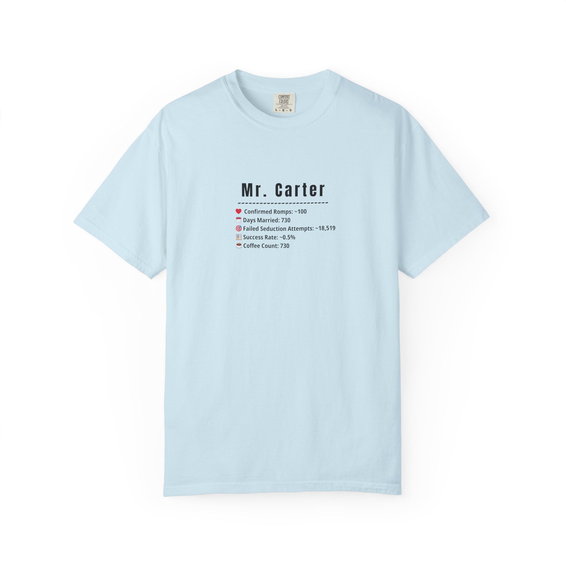 Comfort Colors® Shirt, Custom Mr. Marriage Stats T-Shirt, Personalized Couple Tee, Unisex Garment-Dyed Tee, Marriage Stats Humor Shirt