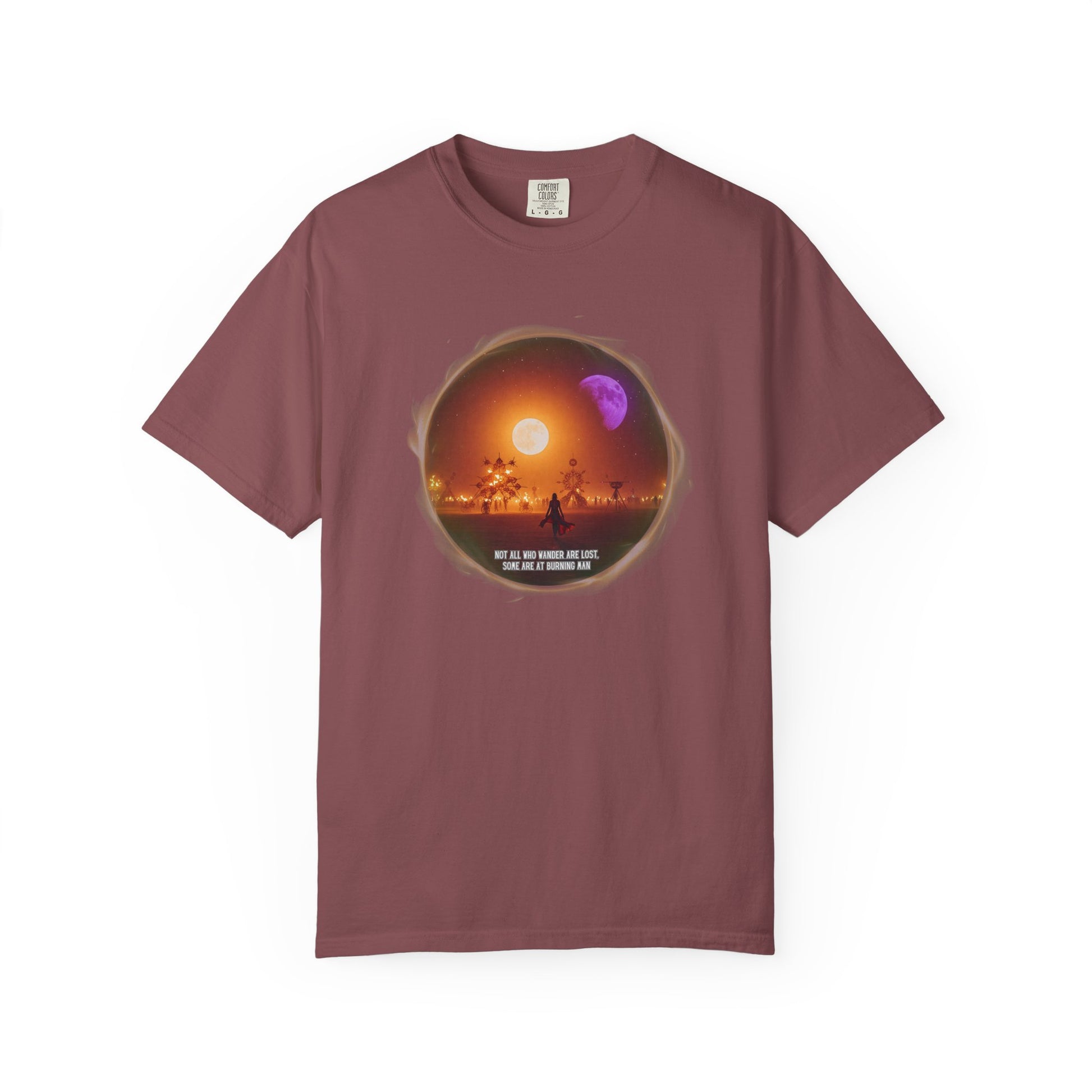 Burning Man 2025 Unisex Garment-Dyed T-shirt, Festival Wanderer Gift Shirt, Gift for Him or Her, Adventure Tee, Wanderlust Apparel