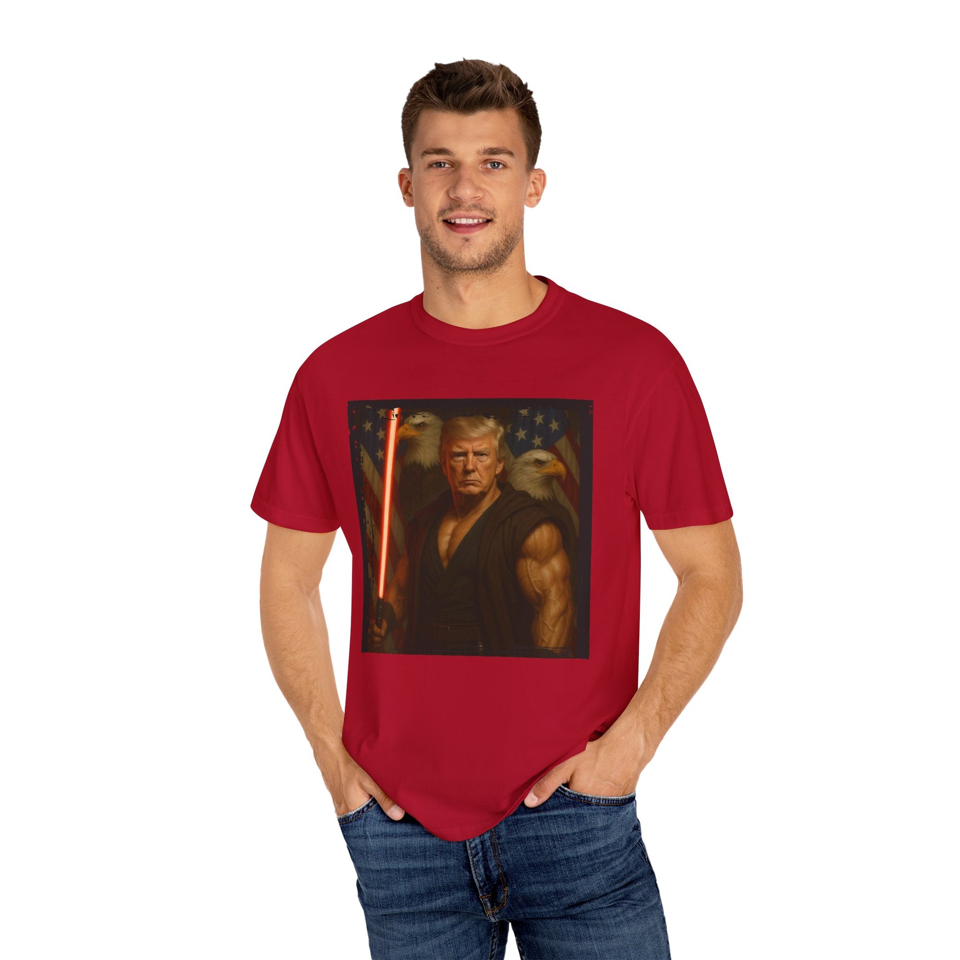 Comfort Colors® Star Wars Jedi Trump T-Shirt, Patriotic Fan Art Shirt, Unisex Garment-Dyed Top, Gifts for Sci-Fi Fans