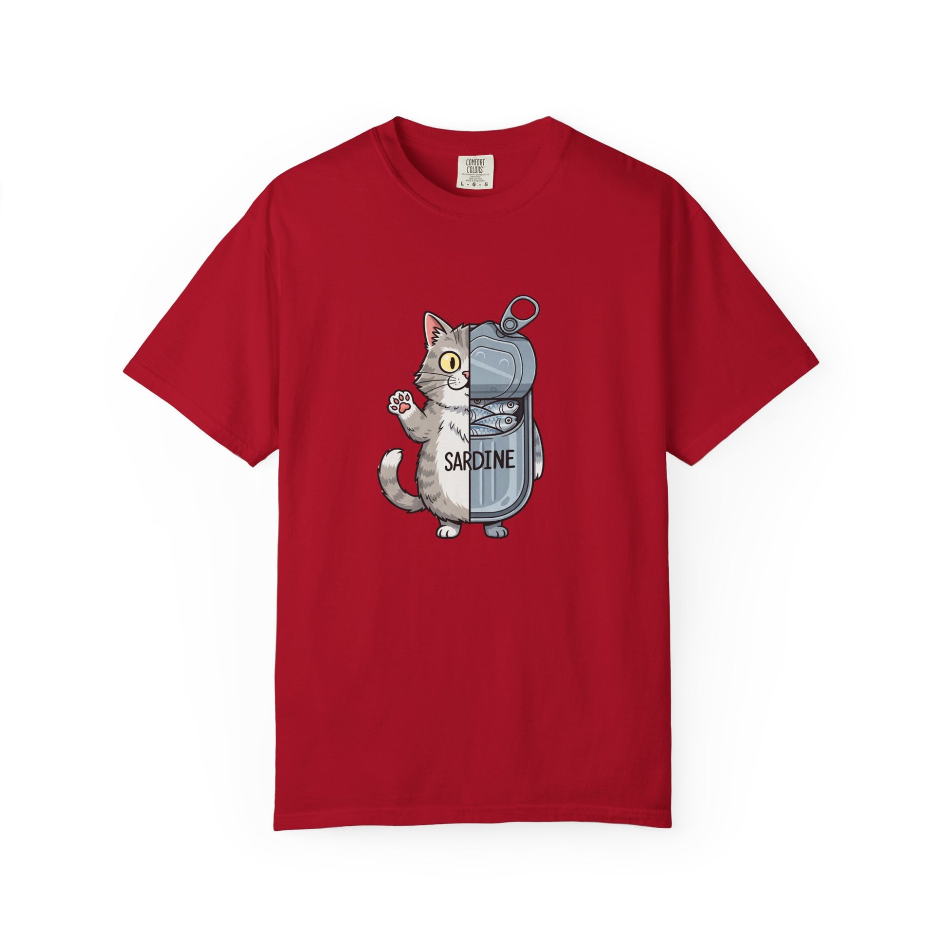 Comfort Colors® Sardine Cat Unisex T-Shirt - Funny Kitten Graphic Tee, Cat Lover Gift, Pet Lover Tee, Cat Themed Gift, Cute Cat Shirt