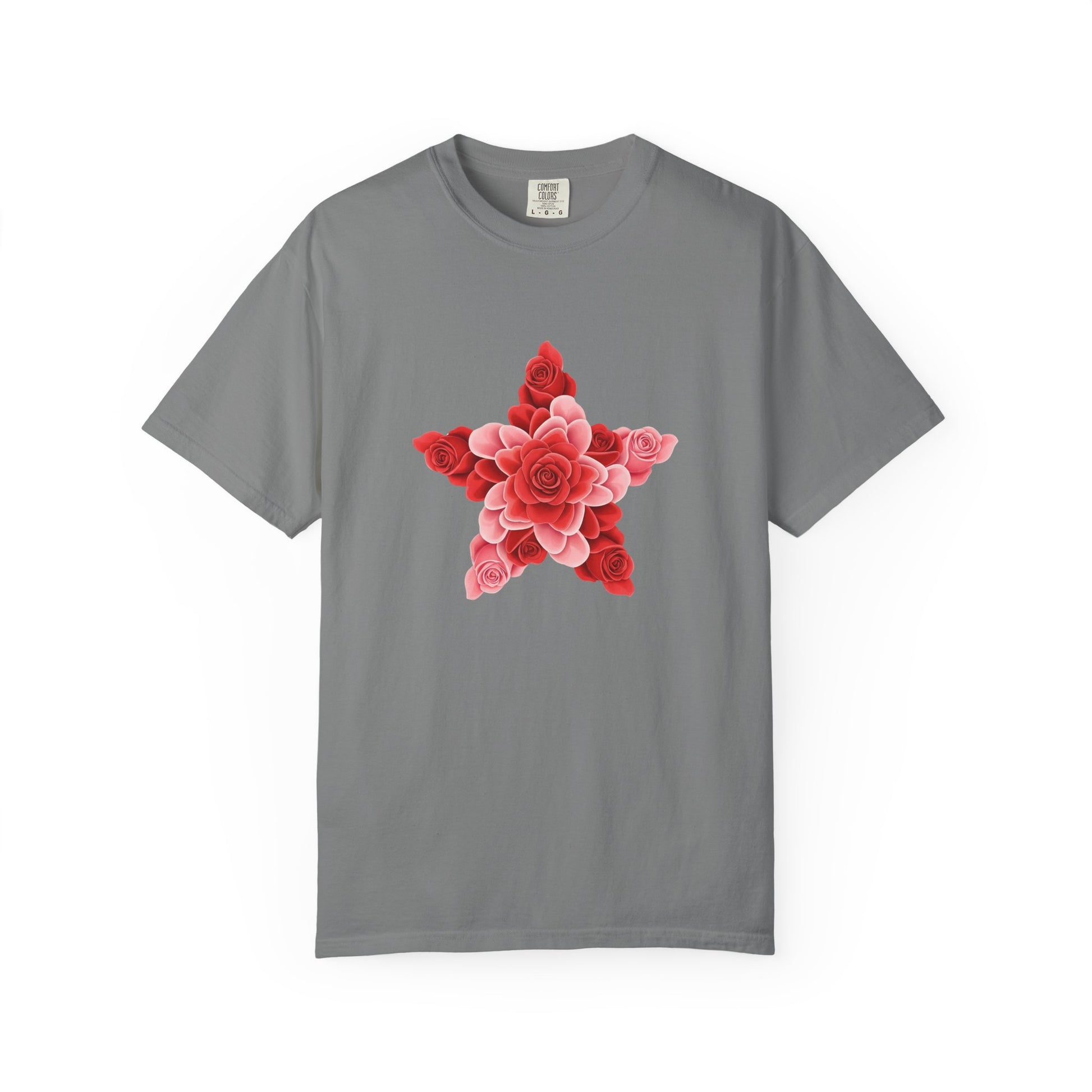Comfort Colors Rose Star T-Shirt - Romantic Floral Graphic Tee, Rose Shirt Gift, Valentine's Day Tee, Nature Inspired Top, Love Themed