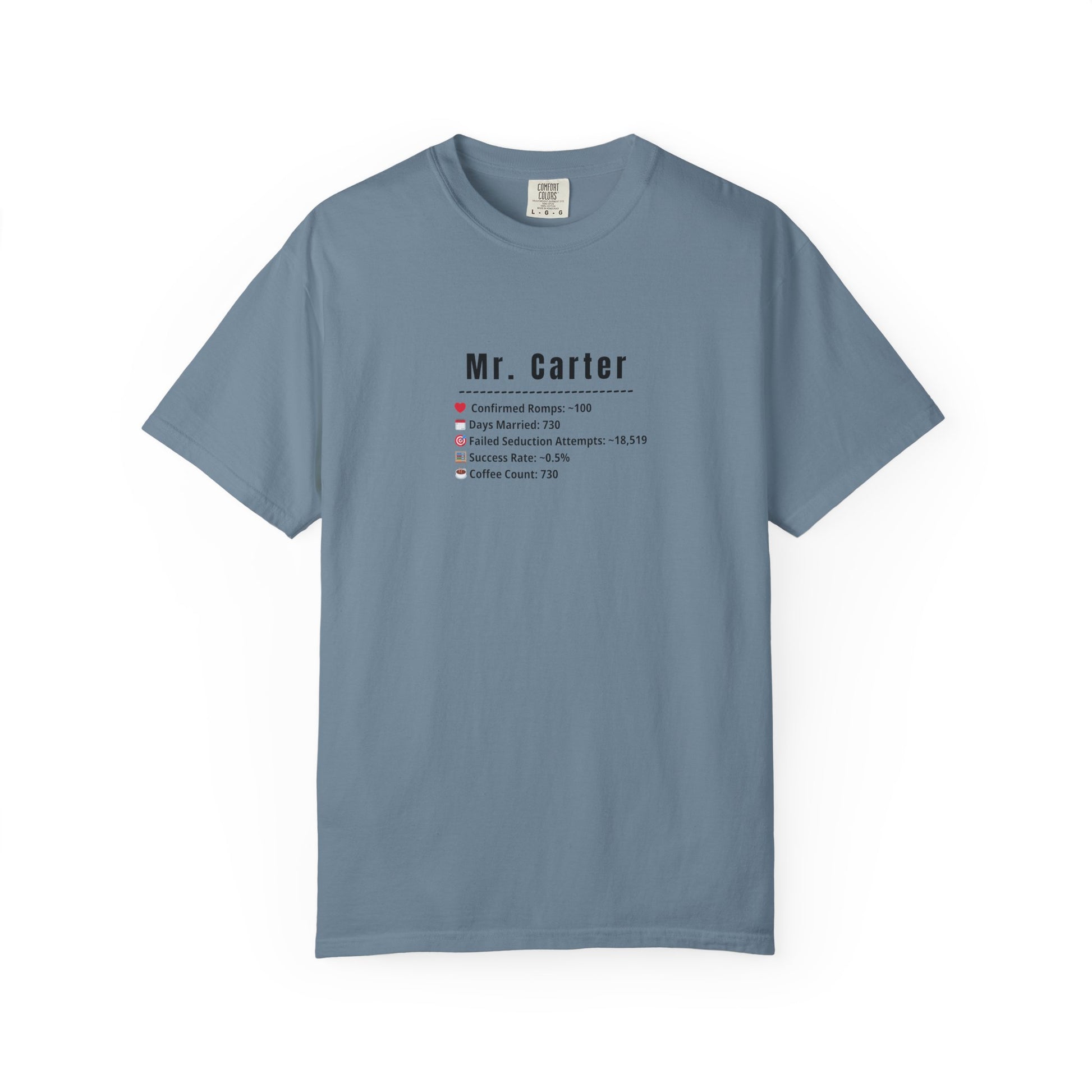 Comfort Colors® Shirt, Custom Mr. Marriage Stats T-Shirt, Personalized Couple Tee, Unisex Garment-Dyed Tee, Marriage Stats Humor Shirt