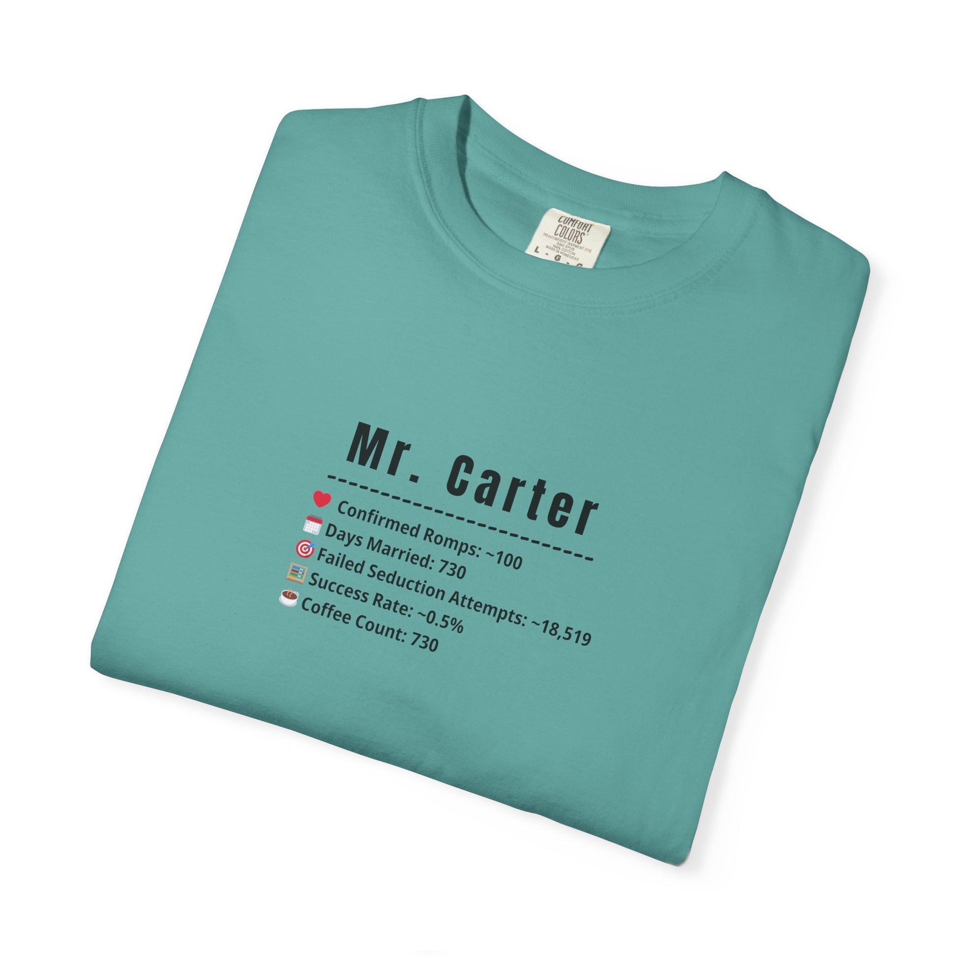 Comfort Colors® Shirt, Custom Mr. Marriage Stats T-Shirt, Personalized Couple Tee, Unisex Garment-Dyed Tee, Marriage Stats Humor Shirt