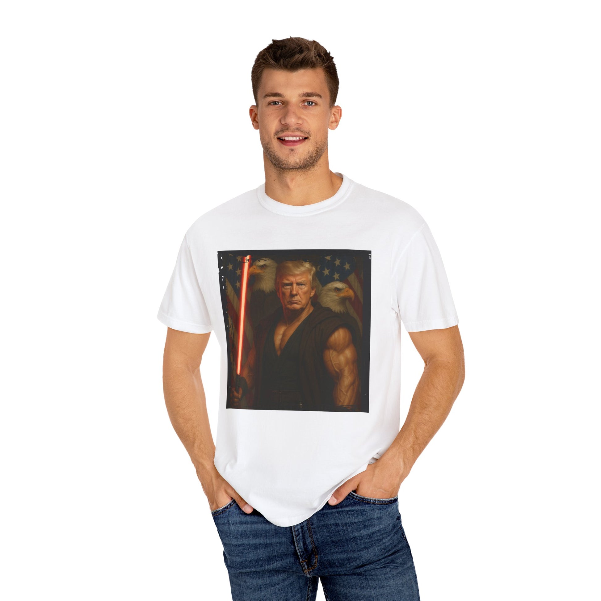 Comfort Colors® Star Wars Jedi Trump T-Shirt, Patriotic Fan Art Shirt, Unisex Garment-Dyed Top, Gifts for Sci-Fi Fans