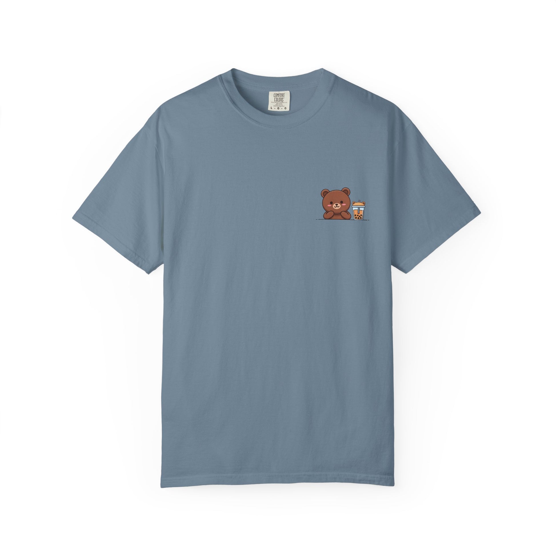 Comfort Colors® Cute Bear Bubble Tea T-Shirt, Kawaii Style Tee, Unisex Shirt, Adorable Animal Top, Garment-Dyed Tee