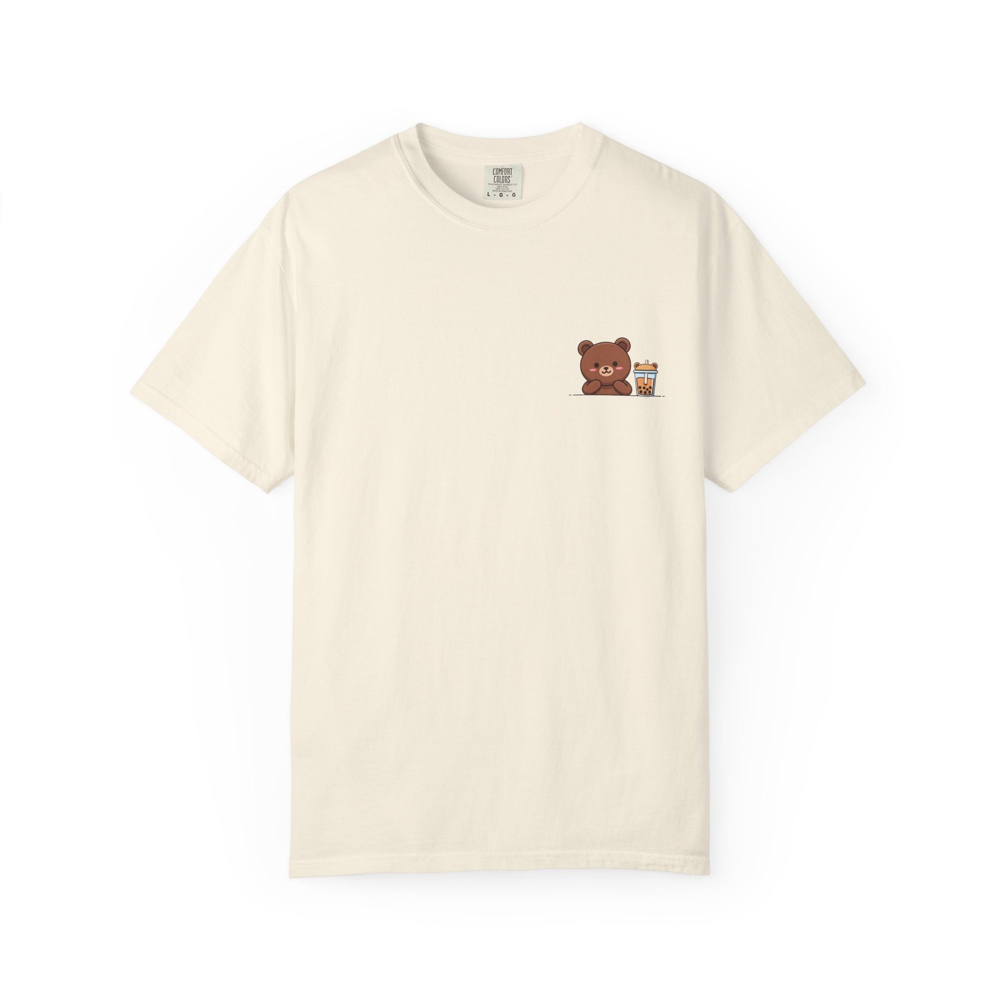 Comfort Colors® Cute Bear Bubble Tea T-Shirt, Kawaii Style Tee, Unisex Shirt, Adorable Animal Top, Garment-Dyed Tee