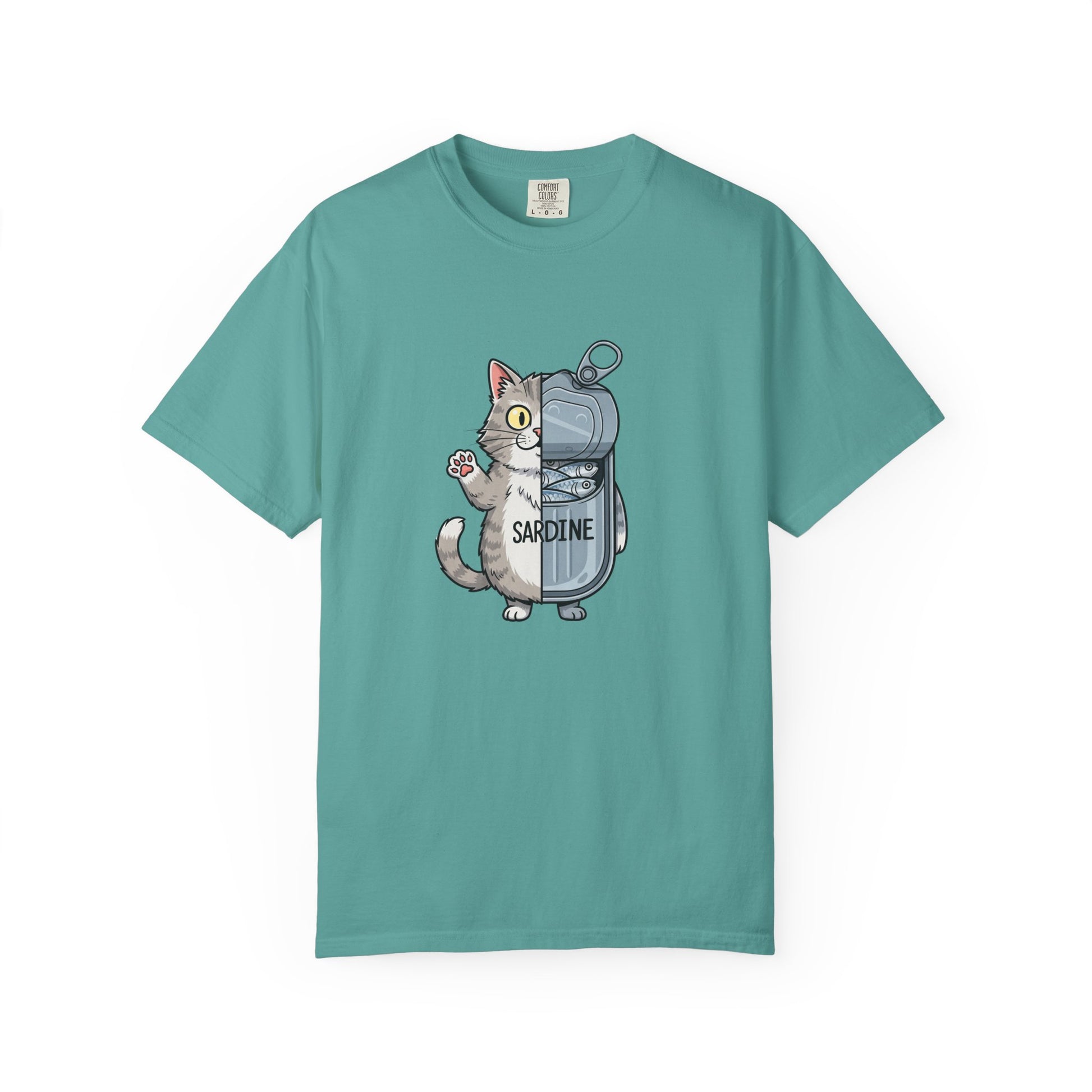 Comfort Colors® Sardine Cat Unisex T-Shirt - Funny Kitten Graphic Tee, Cat Lover Gift, Pet Lover Tee, Cat Themed Gift, Cute Cat Shirt