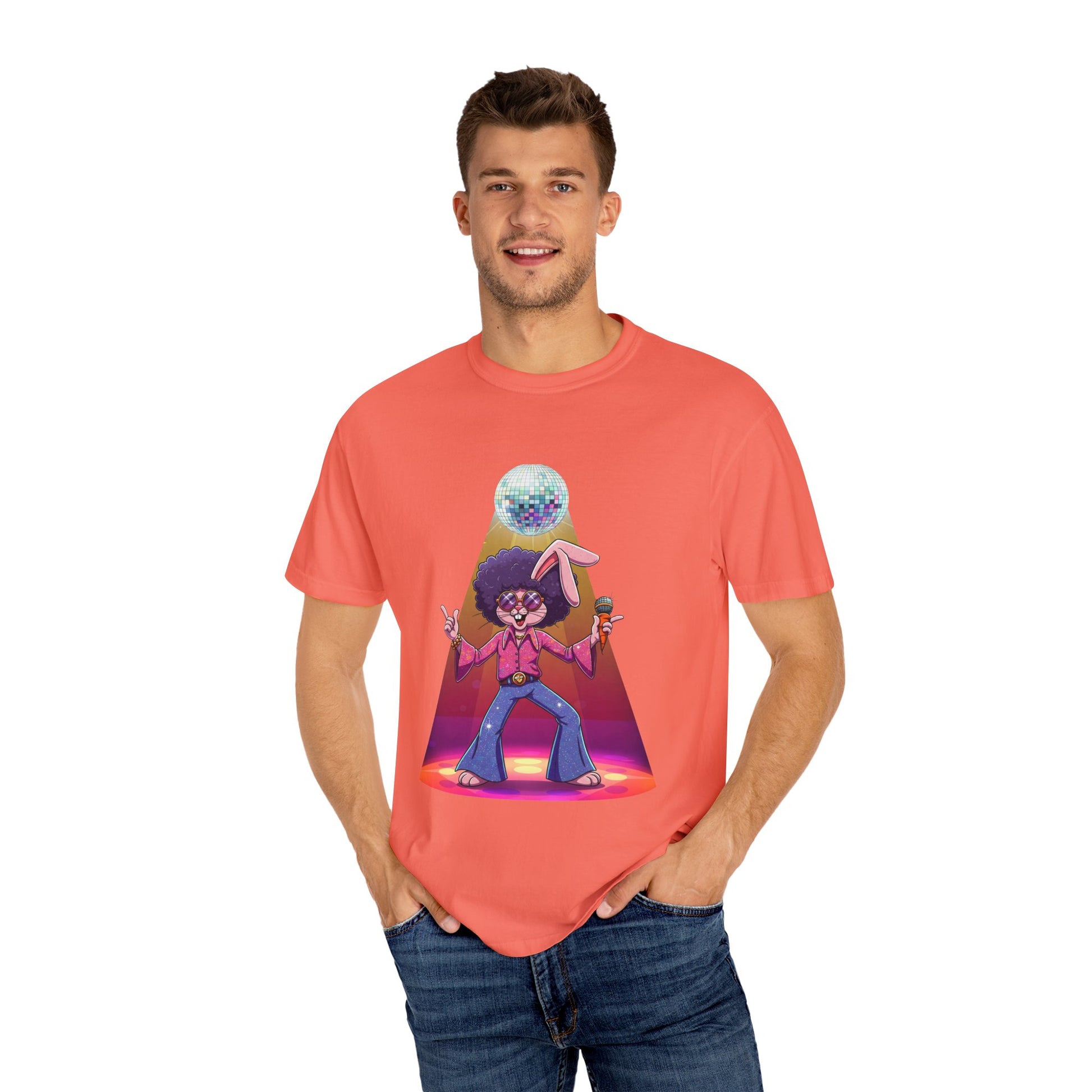 Disco Rabbit Unisex T-shirt, Bunny Graphic Tee, Cute Animal Shirt, Rabbit Lover Gift, Vintage Style Tee