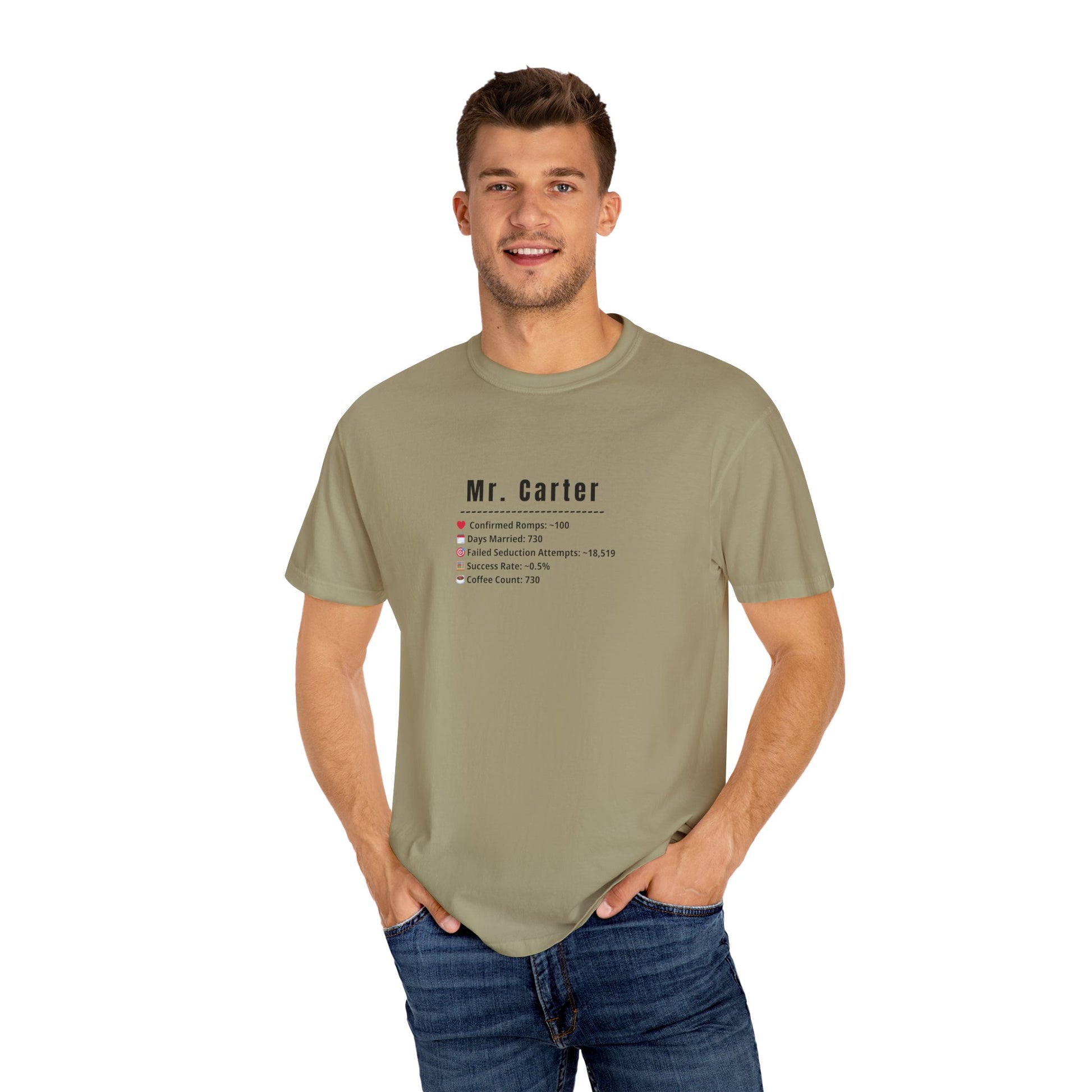 Comfort Colors® Shirt, Custom Mr. Marriage Stats T-Shirt, Personalized Couple Tee, Unisex Garment-Dyed Tee, Marriage Stats Humor Shirt