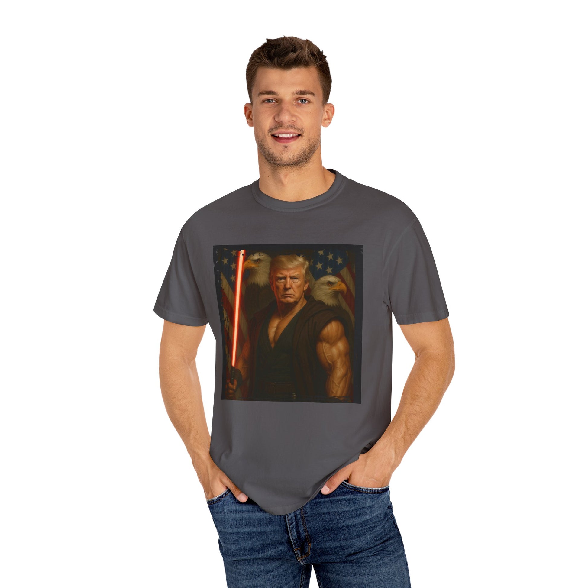 Comfort Colors® Star Wars Jedi Trump T-Shirt, Patriotic Fan Art Shirt, Unisex Garment-Dyed Top, Gifts for Sci-Fi Fans
