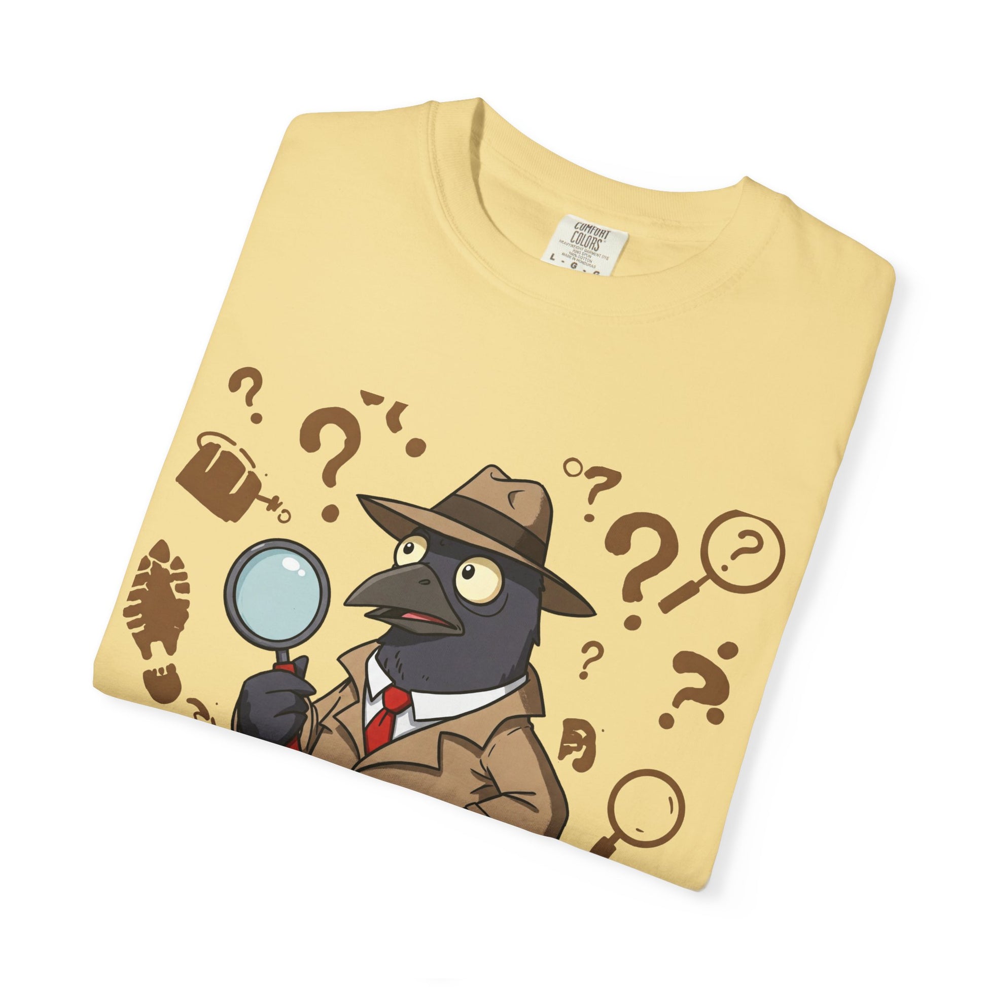 Detective Crow Unisex T-shirt, Crows Graphic Tee, Bird Shirt, Funny Crow T-shirt, Crow Lover Gift, Crow Birdwatcher Tee