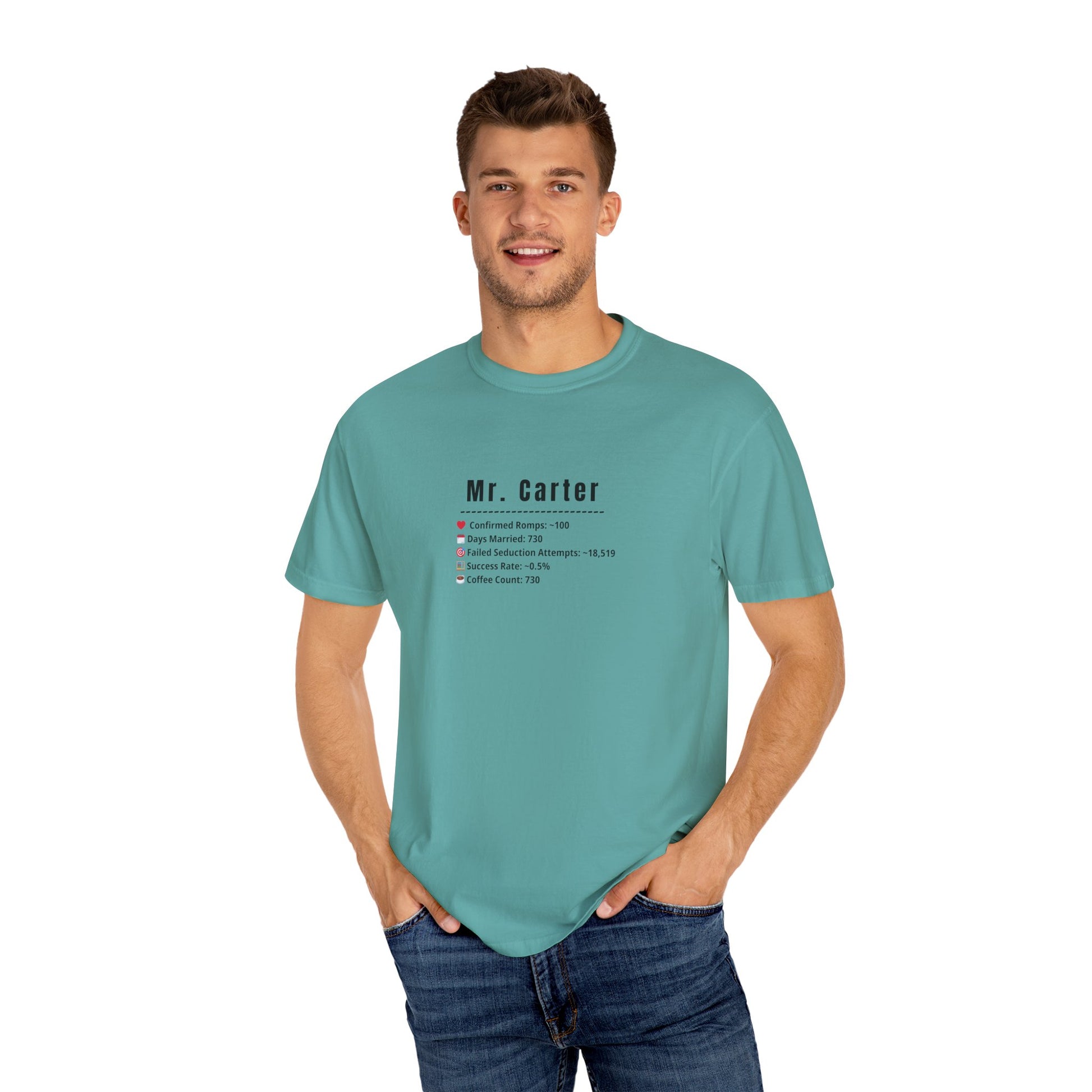 Comfort Colors® Shirt, Custom Mr. Marriage Stats T-Shirt, Personalized Couple Tee, Unisex Garment-Dyed Tee, Marriage Stats Humor Shirt
