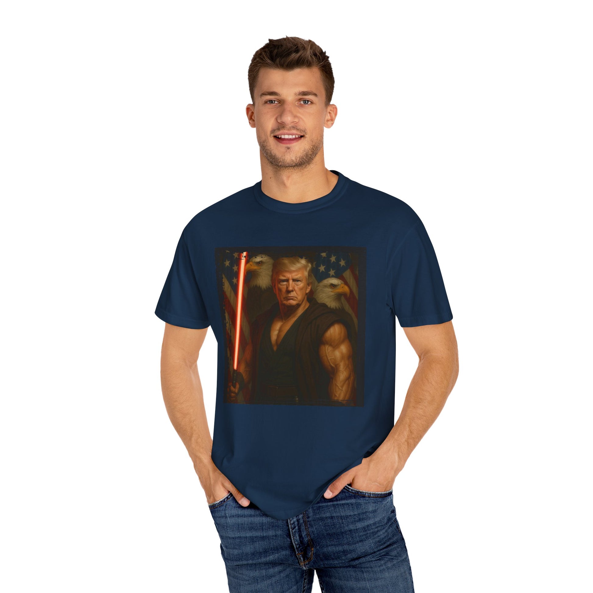 Comfort Colors® Star Wars Jedi Trump T-Shirt, Patriotic Fan Art Shirt, Unisex Garment-Dyed Top, Gifts for Sci-Fi Fans