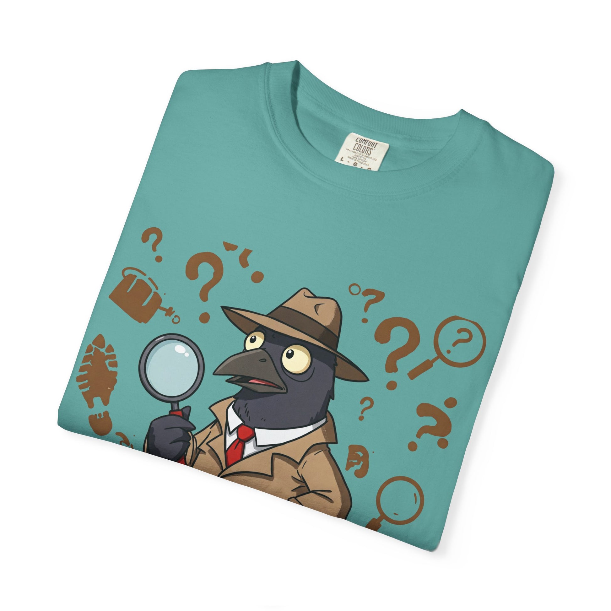 Detective Crow Unisex T-shirt, Crows Graphic Tee, Bird Shirt, Funny Crow T-shirt, Crow Lover Gift, Crow Birdwatcher Tee