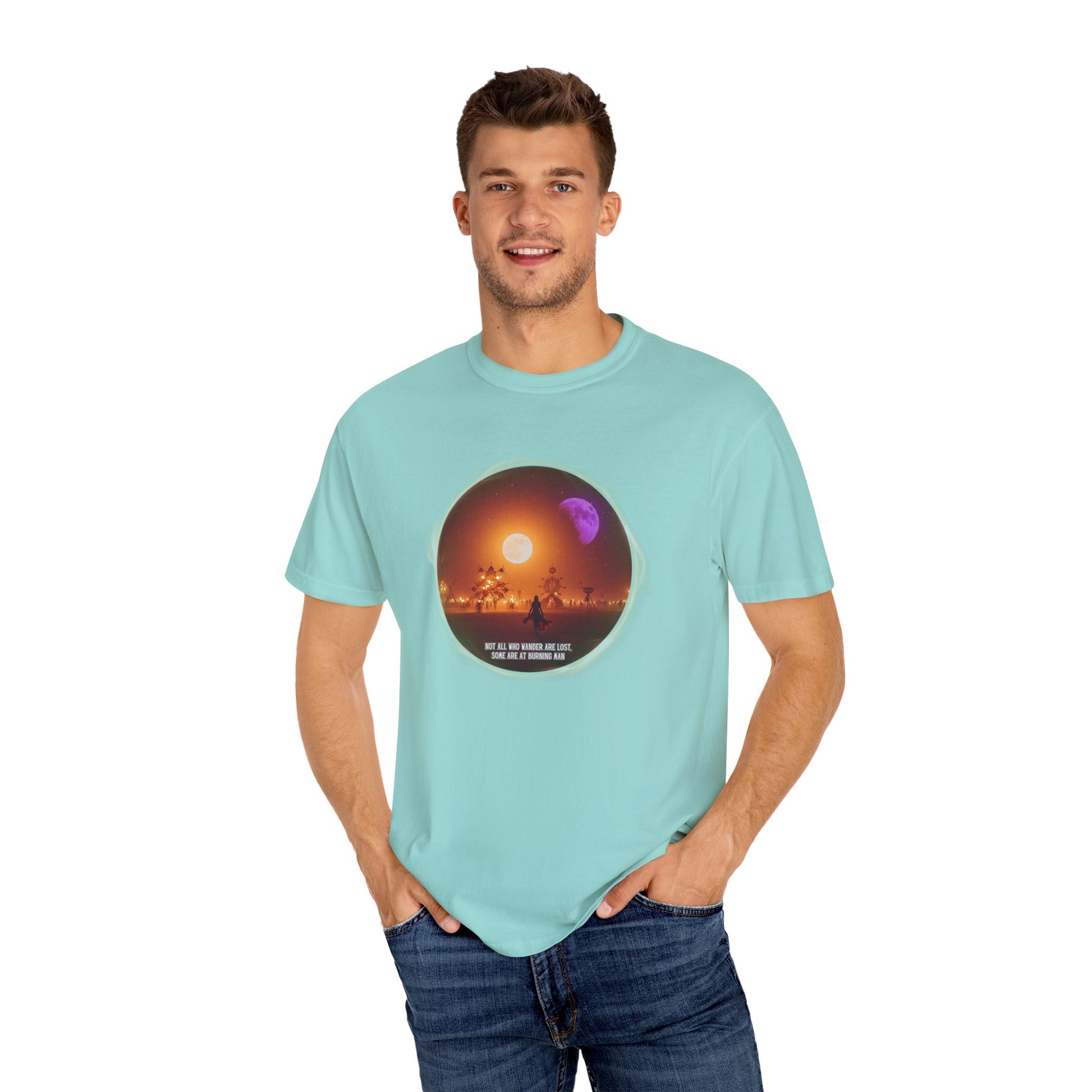 Burning Man 2025 Unisex Garment-Dyed T-shirt, Festival Wanderer Gift Shirt, Gift for Him or Her, Adventure Tee, Wanderlust Apparel