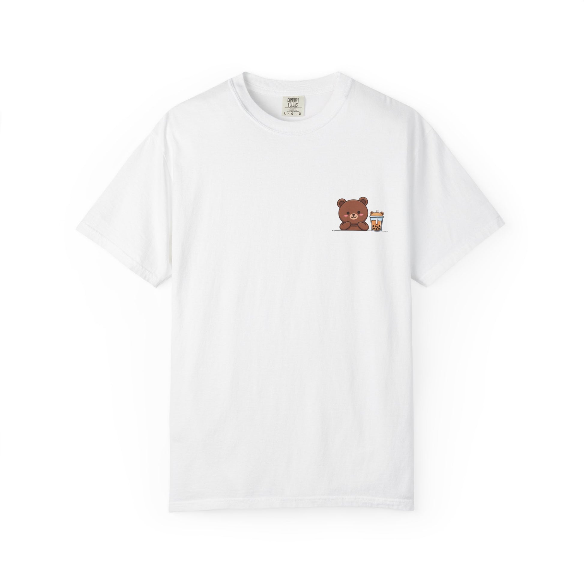 Comfort Colors® Cute Bear Bubble Tea T-Shirt, Kawaii Style Tee, Unisex Shirt, Adorable Animal Top, Garment-Dyed Tee