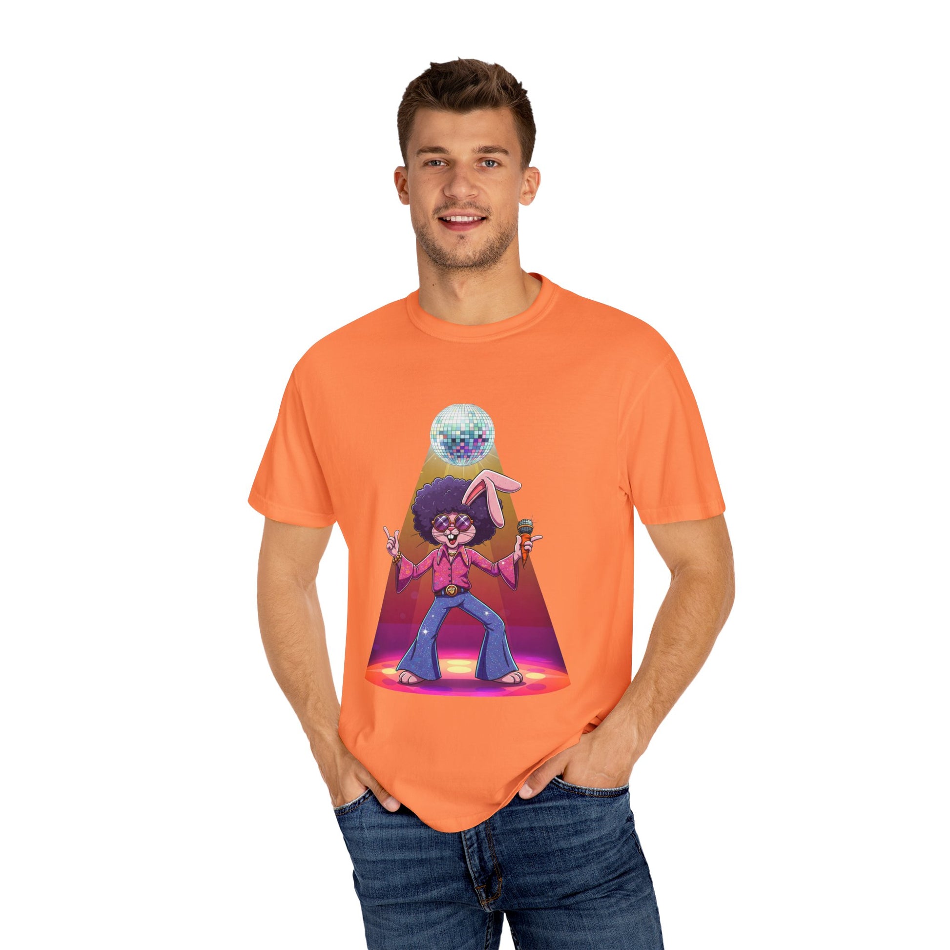 Disco Rabbit Unisex T-shirt, Bunny Graphic Tee, Cute Animal Shirt, Rabbit Lover Gift, Vintage Style Tee