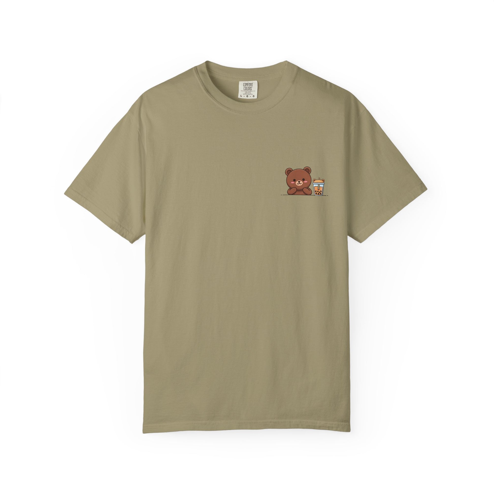 Comfort Colors® Cute Bear Bubble Tea T-Shirt, Kawaii Style Tee, Unisex Shirt, Adorable Animal Top, Garment-Dyed Tee