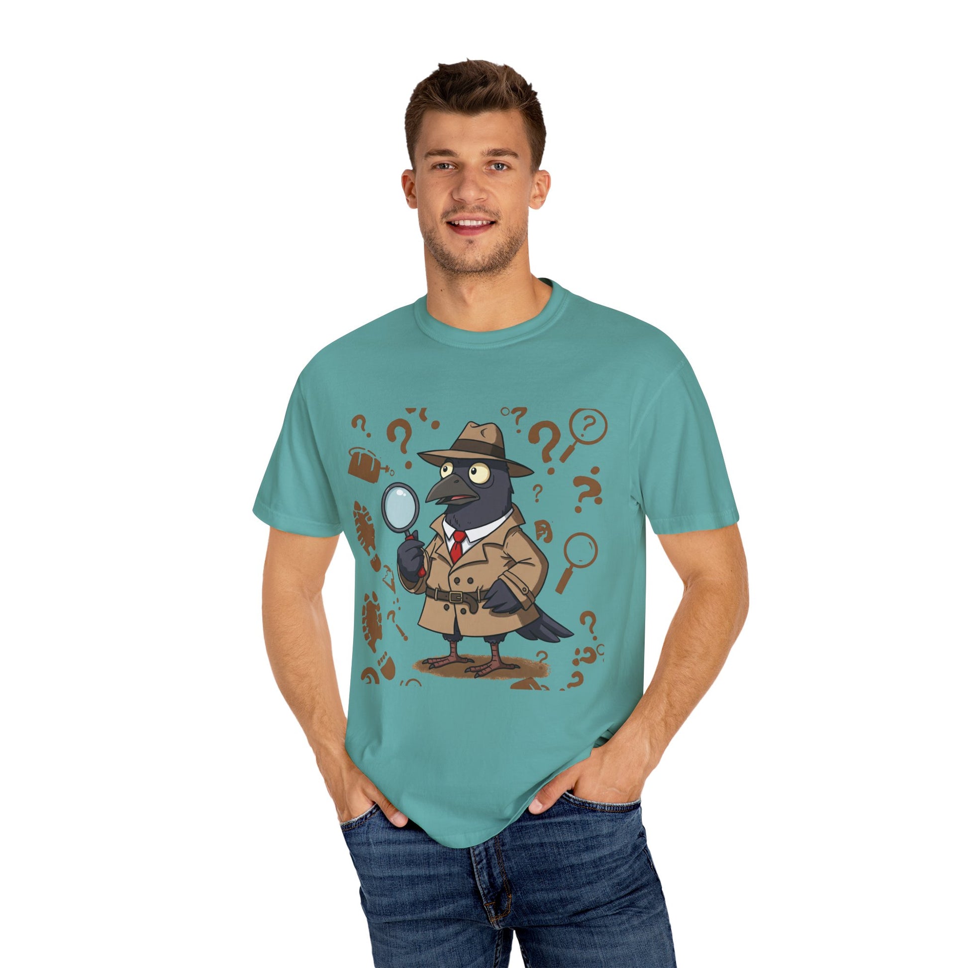 Detective Crow Unisex T-shirt, Crows Graphic Tee, Bird Shirt, Funny Crow T-shirt, Crow Lover Gift, Crow Birdwatcher Tee