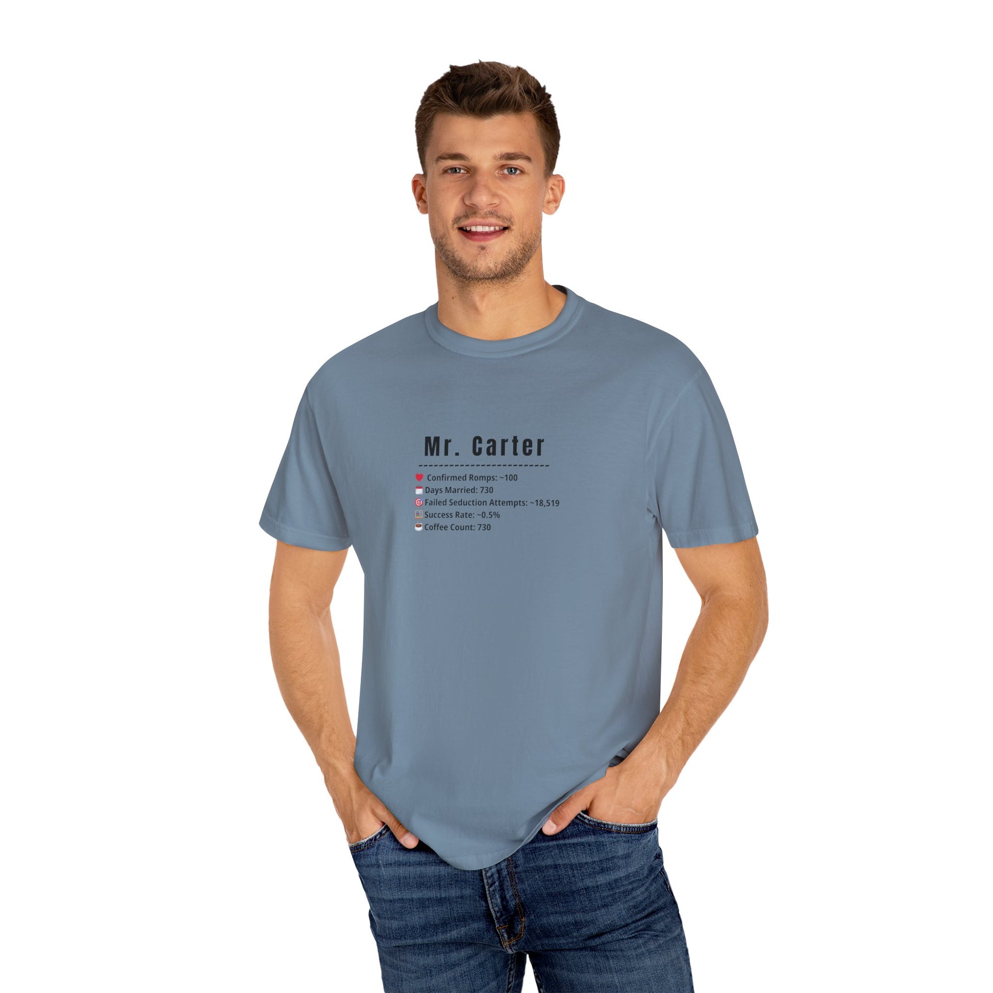 Comfort Colors® Shirt, Custom Mr. Marriage Stats T-Shirt, Personalized Couple Tee, Unisex Garment-Dyed Tee, Marriage Stats Humor Shirt