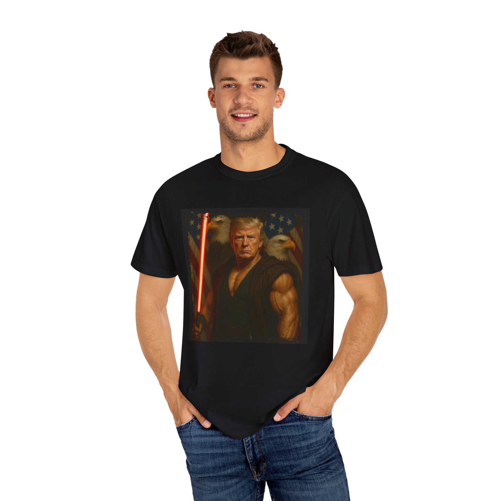 Comfort Colors® Star Wars Jedi Trump T-Shirt, Patriotic Fan Art Shirt, Unisex Garment-Dyed Top, Gifts for Sci-Fi Fans