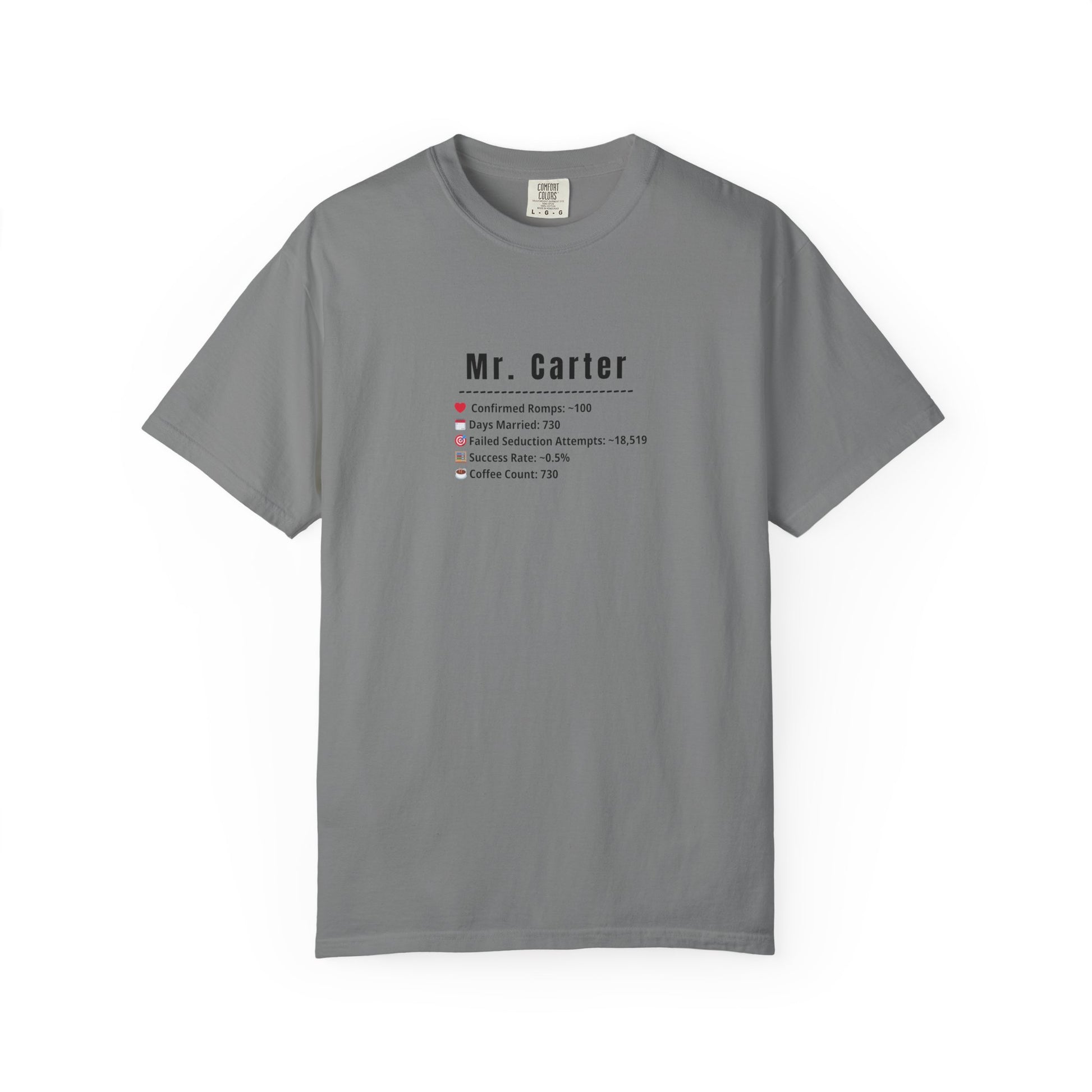 Comfort Colors® Shirt, Custom Mr. Marriage Stats T-Shirt, Personalized Couple Tee, Unisex Garment-Dyed Tee, Marriage Stats Humor Shirt
