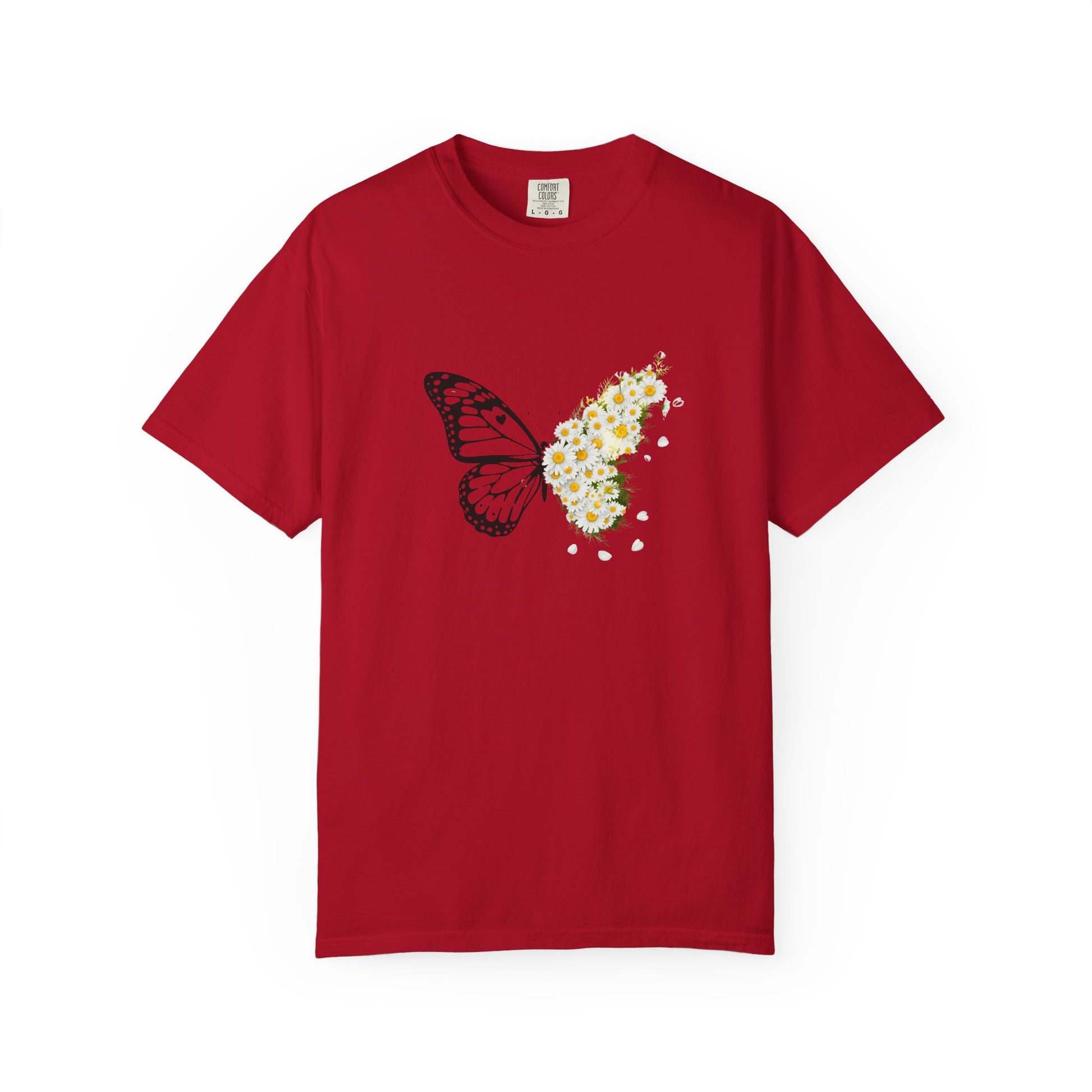 Comfort Colors® Butterfly Daisy T-shirt - Nature Floral Graphic Tee, Unisex Tee, Gift for Nature Lover, Whimsical Floral Shirt