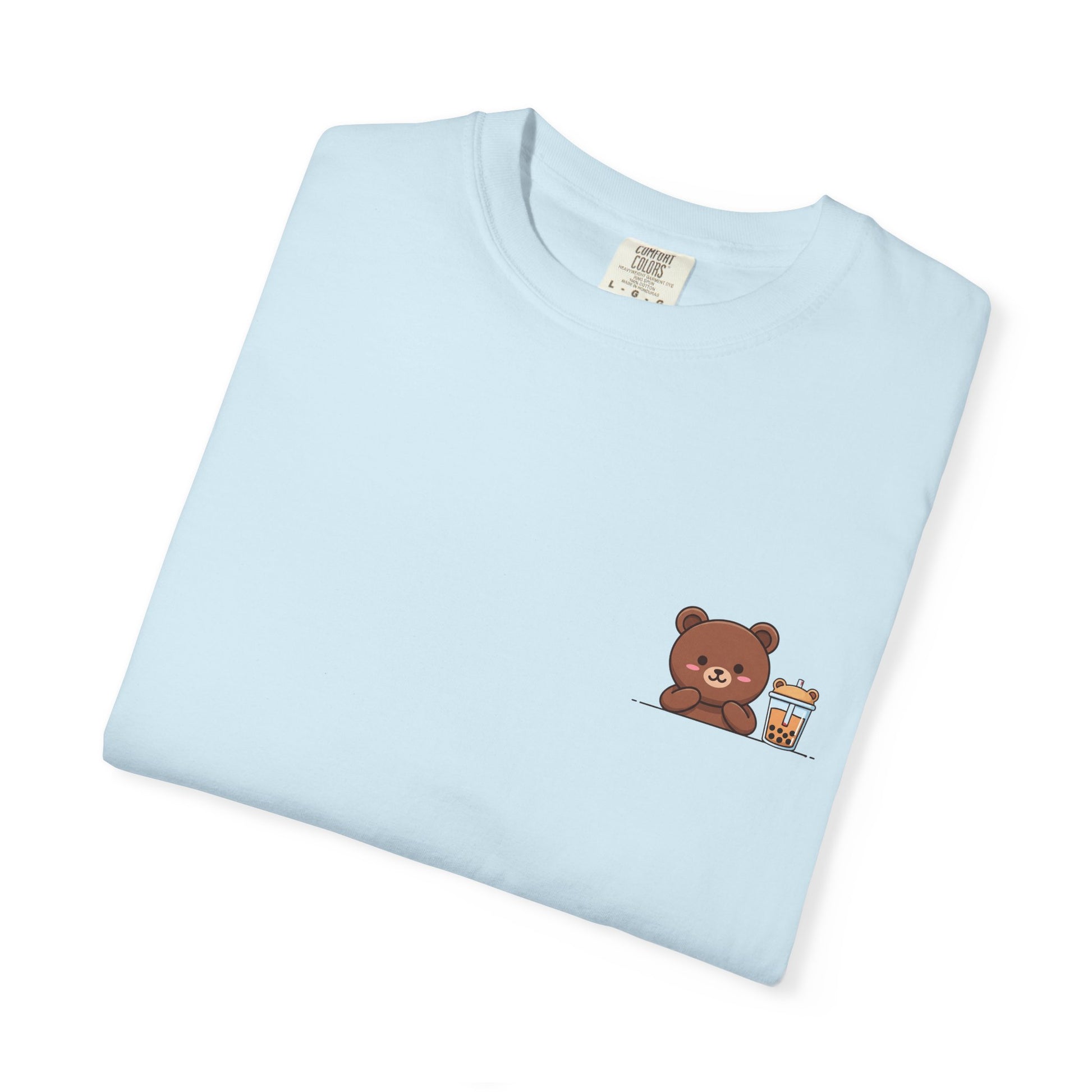 Comfort Colors® Cute Bear Bubble Tea T-Shirt, Kawaii Style Tee, Unisex Shirt, Adorable Animal Top, Garment-Dyed Tee