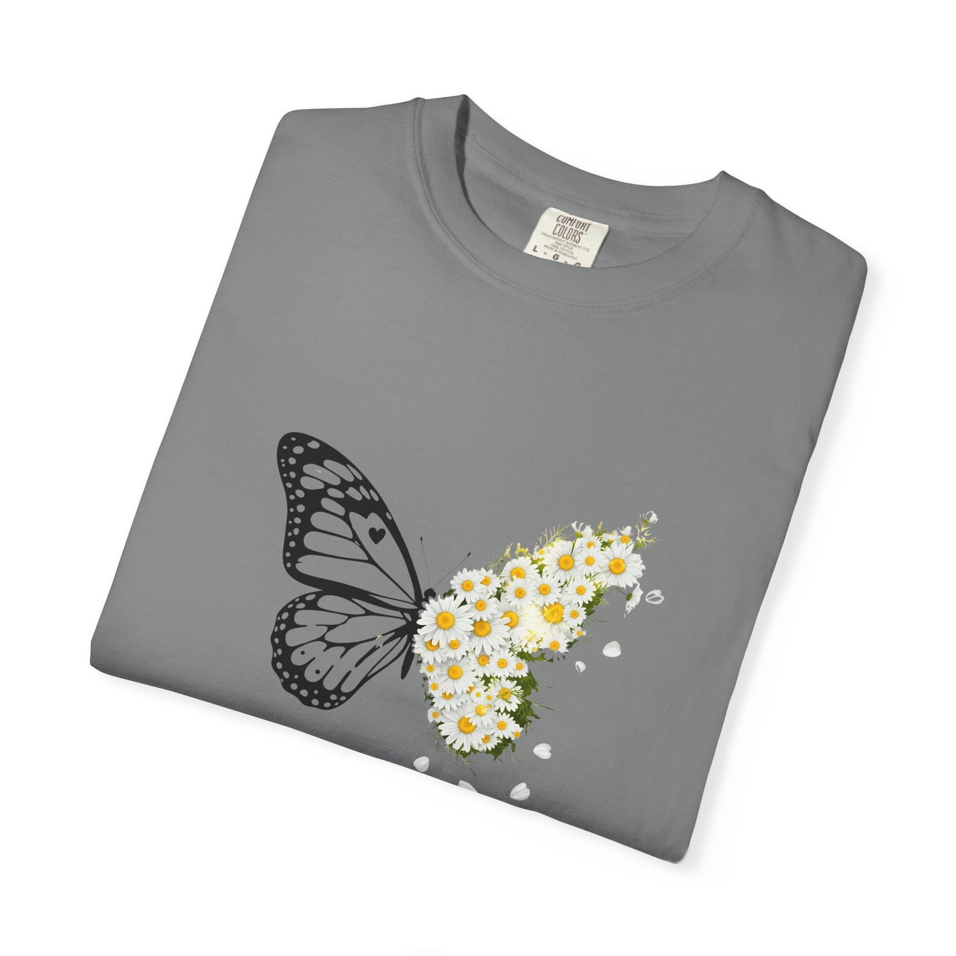 Comfort Colors® Butterfly Daisy T-shirt - Nature Floral Graphic Tee, Unisex Tee, Gift for Nature Lover, Whimsical Floral Shirt