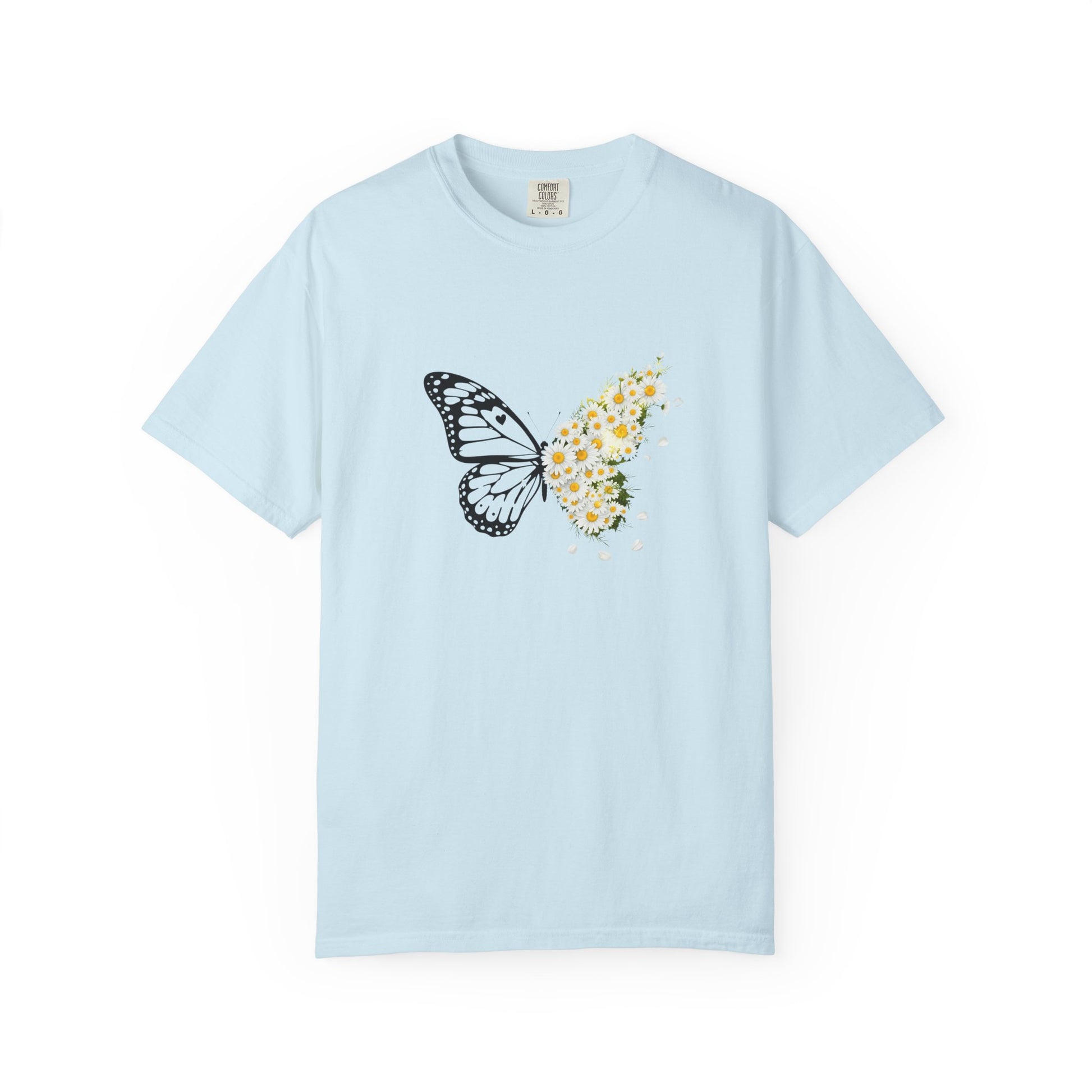 Comfort Colors® Butterfly Daisy T-shirt - Nature Floral Graphic Tee, Unisex Tee, Gift for Nature Lover, Whimsical Floral Shirt