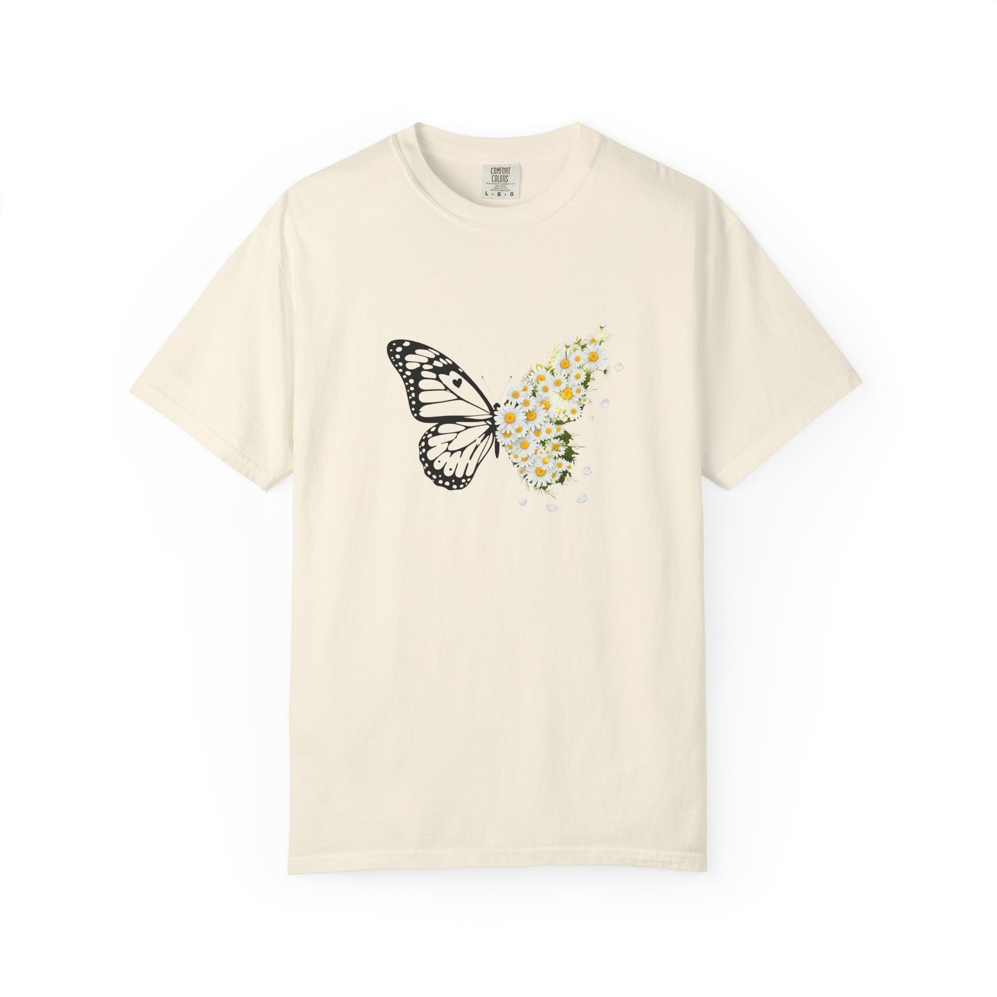 Comfort Colors® Butterfly Daisy T-shirt - Nature Floral Graphic Tee, Unisex Tee, Gift for Nature Lover, Whimsical Floral Shirt