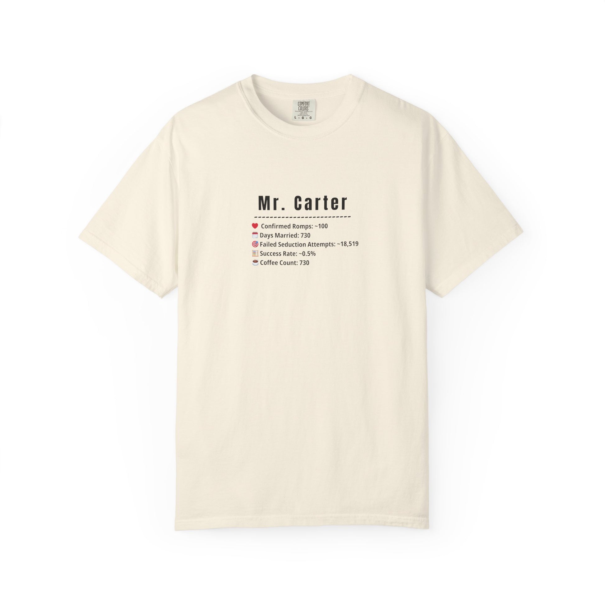 Comfort Colors® Shirt, Custom Mr. Marriage Stats T-Shirt, Personalized Couple Tee, Unisex Garment-Dyed Tee, Marriage Stats Humor Shirt