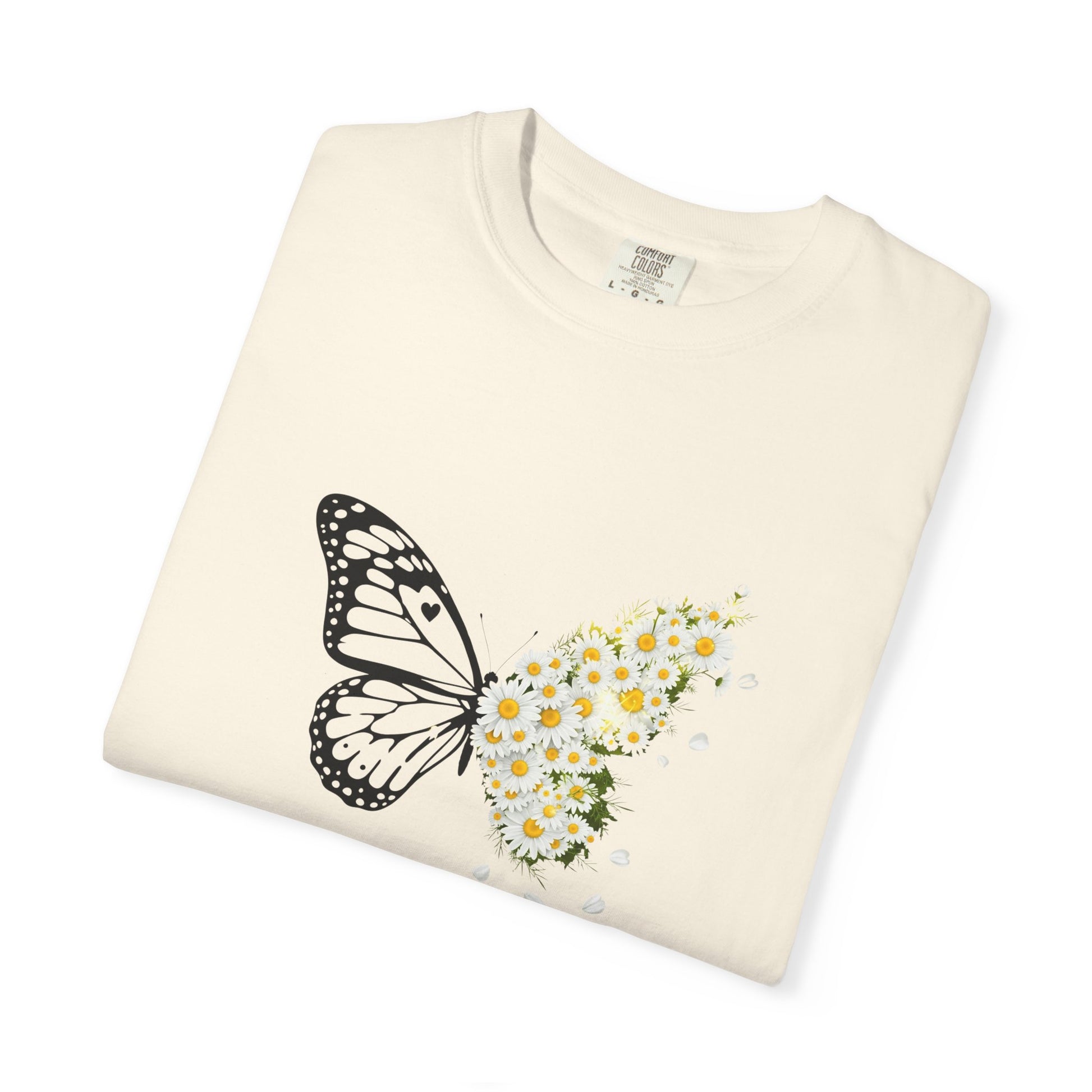 Comfort Colors® Butterfly Daisy T-shirt - Nature Floral Graphic Tee, Unisex Tee, Gift for Nature Lover, Whimsical Floral Shirt