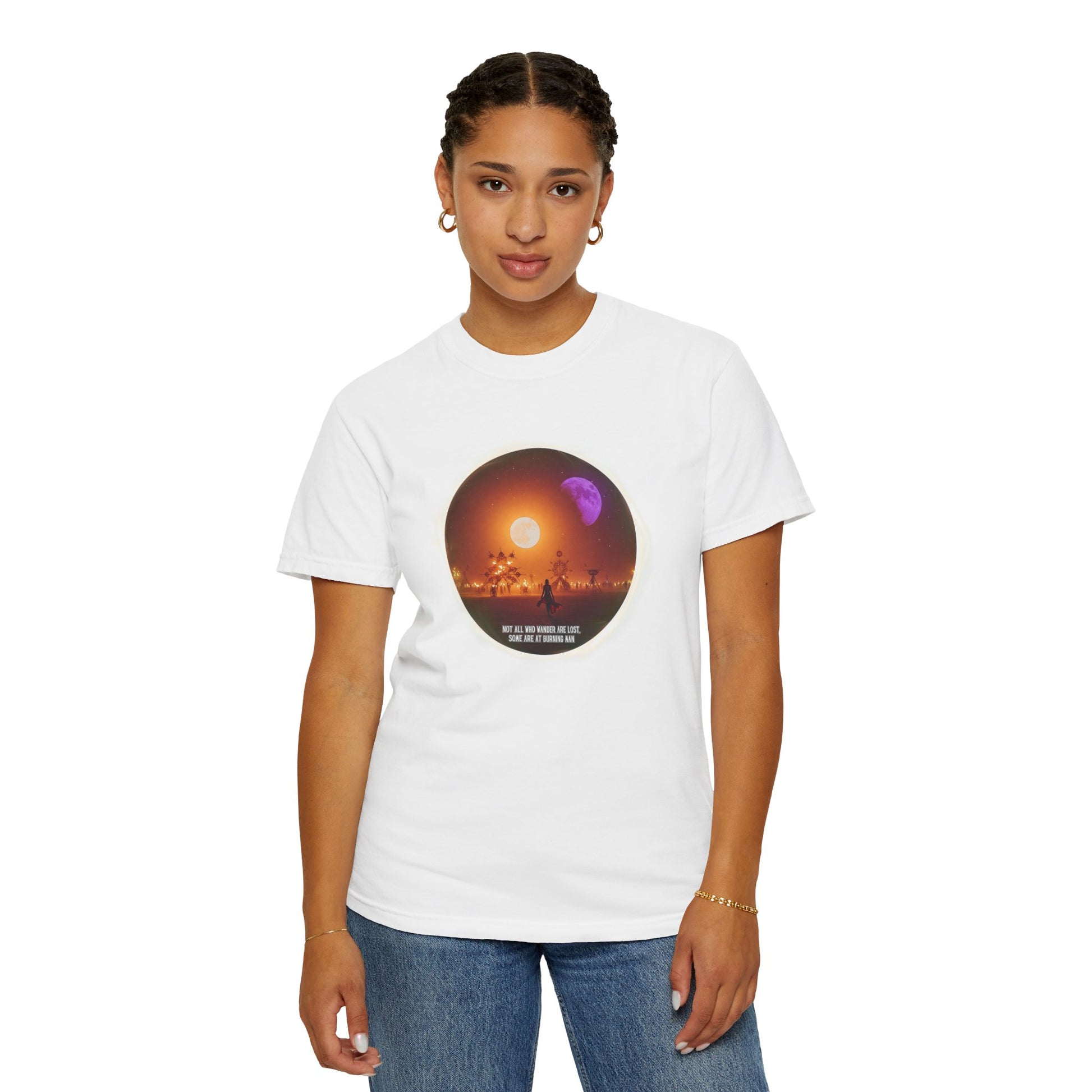 Burning Man 2025 Unisex Garment-Dyed T-shirt, Festival Wanderer Gift Shirt, Gift for Him or Her, Adventure Tee, Wanderlust Apparel