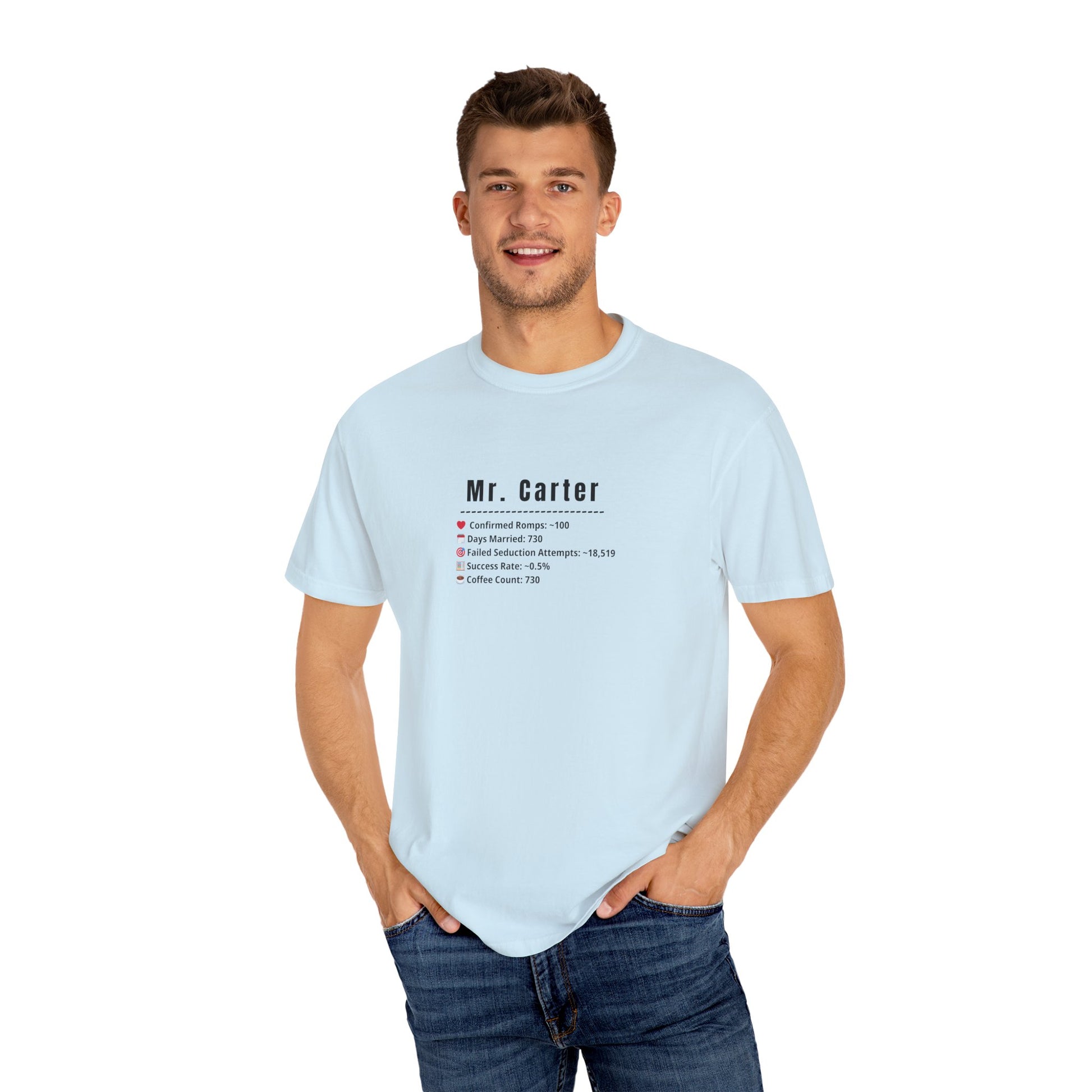 Comfort Colors® Shirt, Custom Mr. Marriage Stats T-Shirt, Personalized Couple Tee, Unisex Garment-Dyed Tee, Marriage Stats Humor Shirt