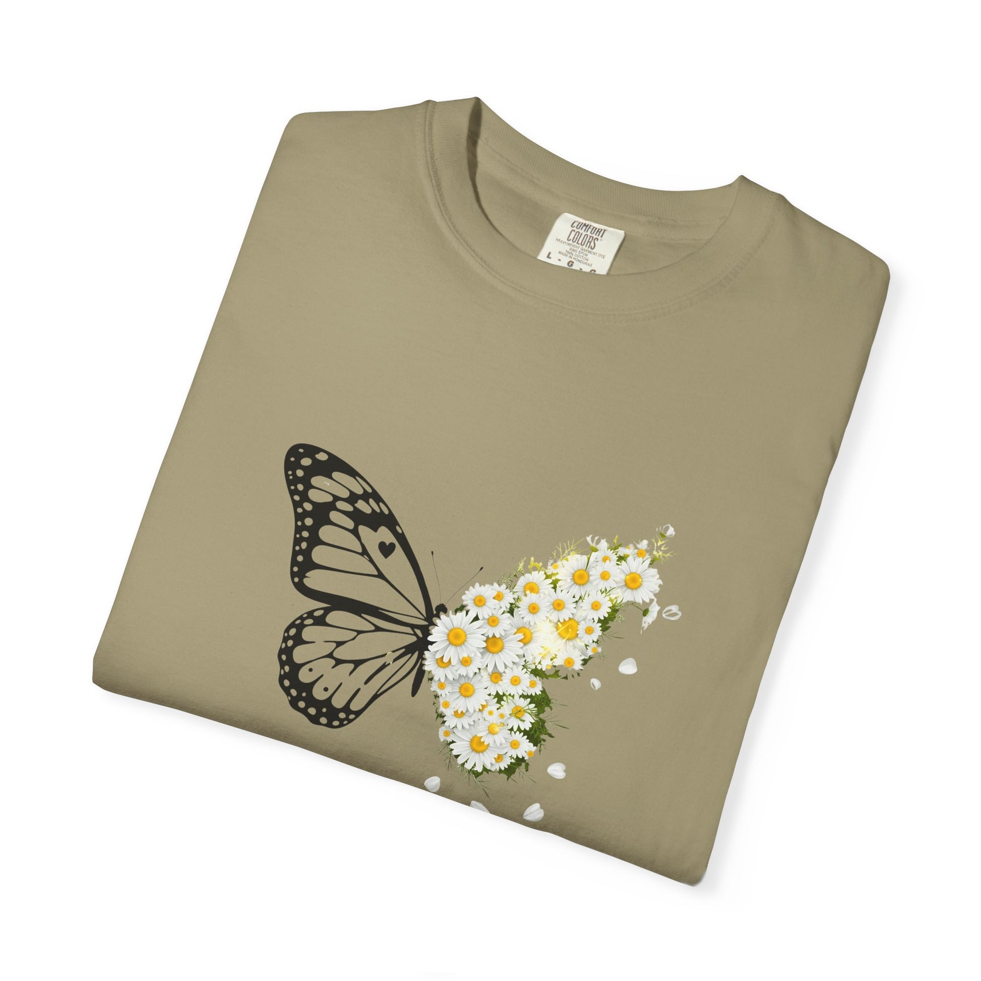 Comfort Colors® Butterfly Daisy T-shirt - Nature Floral Graphic Tee, Unisex Tee, Gift for Nature Lover, Whimsical Floral Shirt