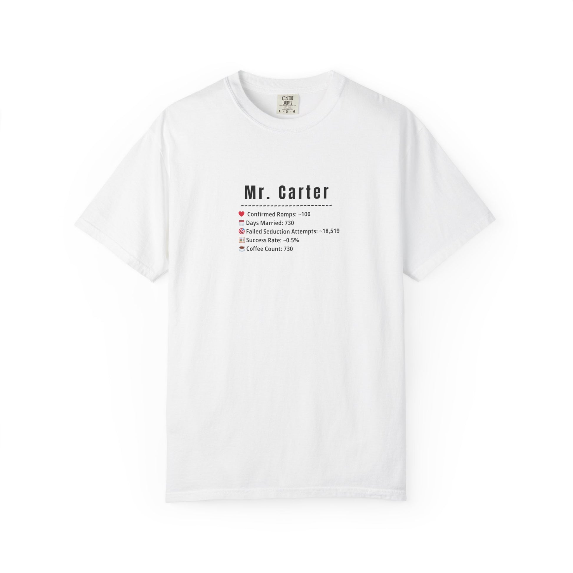 Comfort Colors® Shirt, Custom Mr. Marriage Stats T-Shirt, Personalized Couple Tee, Unisex Garment-Dyed Tee, Marriage Stats Humor Shirt