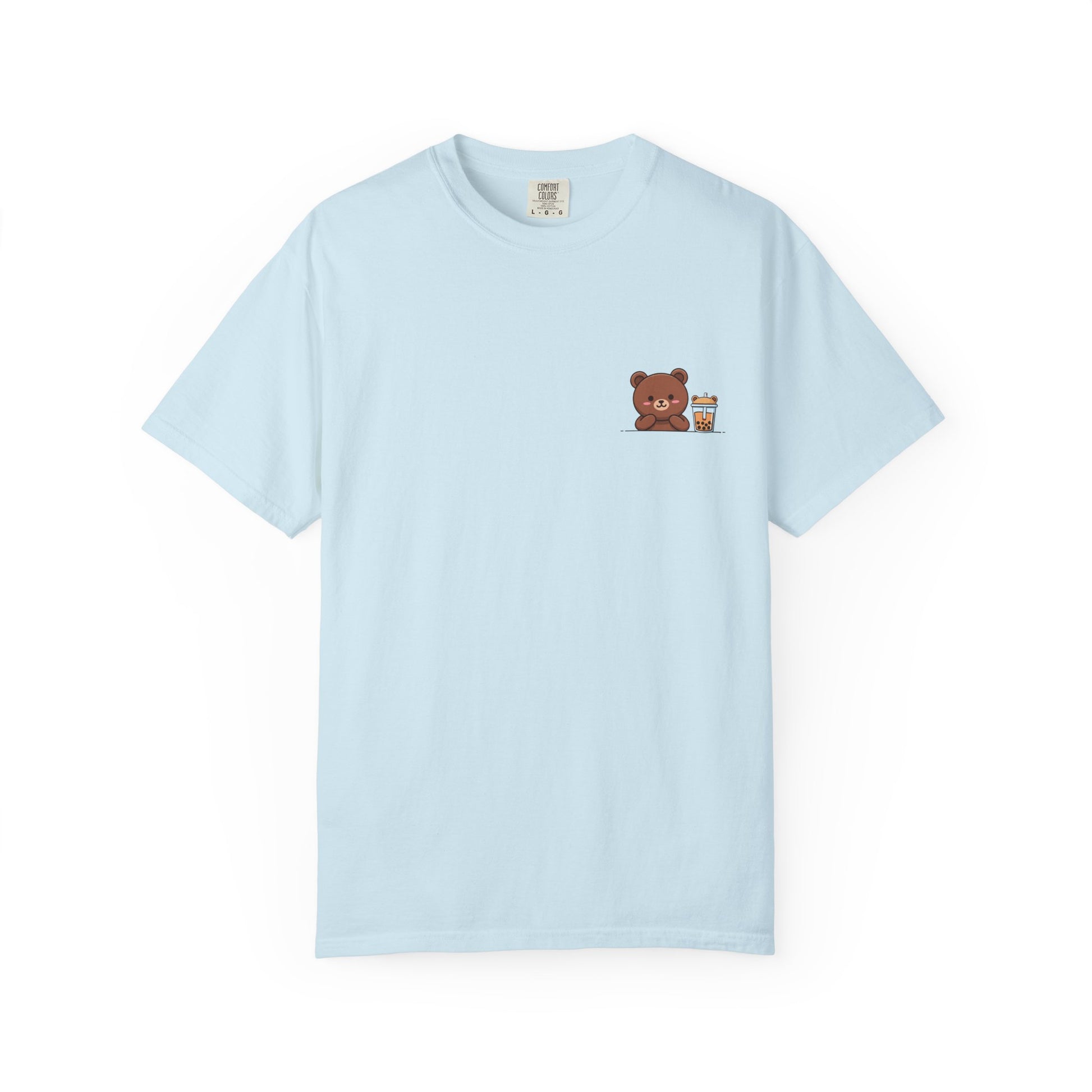 Comfort Colors® Cute Bear Bubble Tea T-Shirt, Kawaii Style Tee, Unisex Shirt, Adorable Animal Top, Garment-Dyed Tee