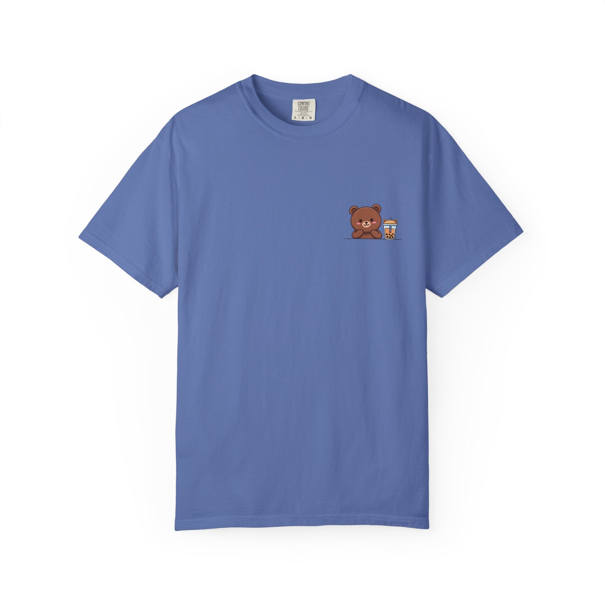 Comfort Colors® Cute Bear Bubble Tea T-Shirt, Kawaii Style Tee, Unisex Shirt, Adorable Animal Top, Garment-Dyed Tee