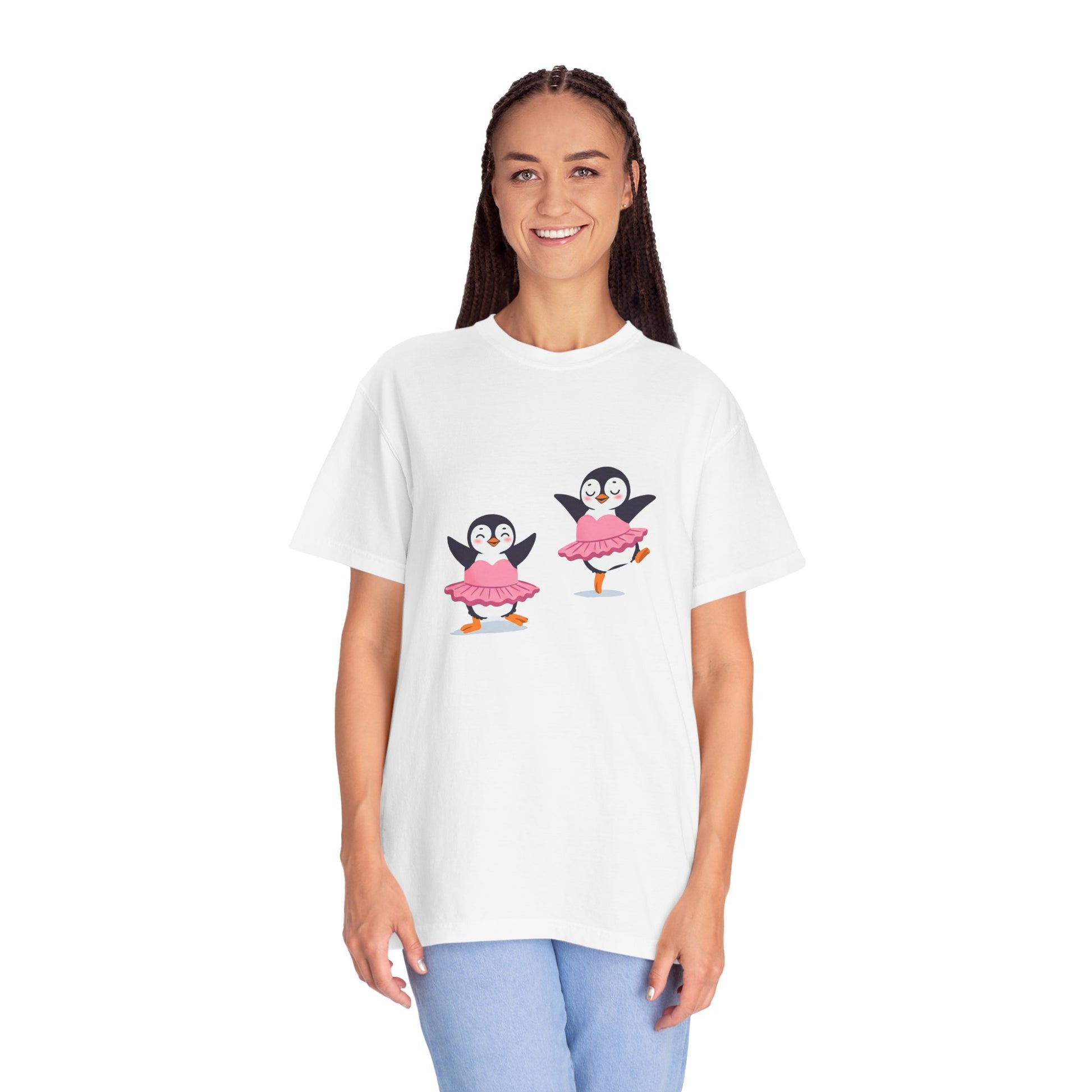 Ballerina Penguin Cute Unisex T-shirt, Animal Lover Gift Tee, Funny Dance Shirt, Pet Lover Gift, Penguin & Ballerina Tee