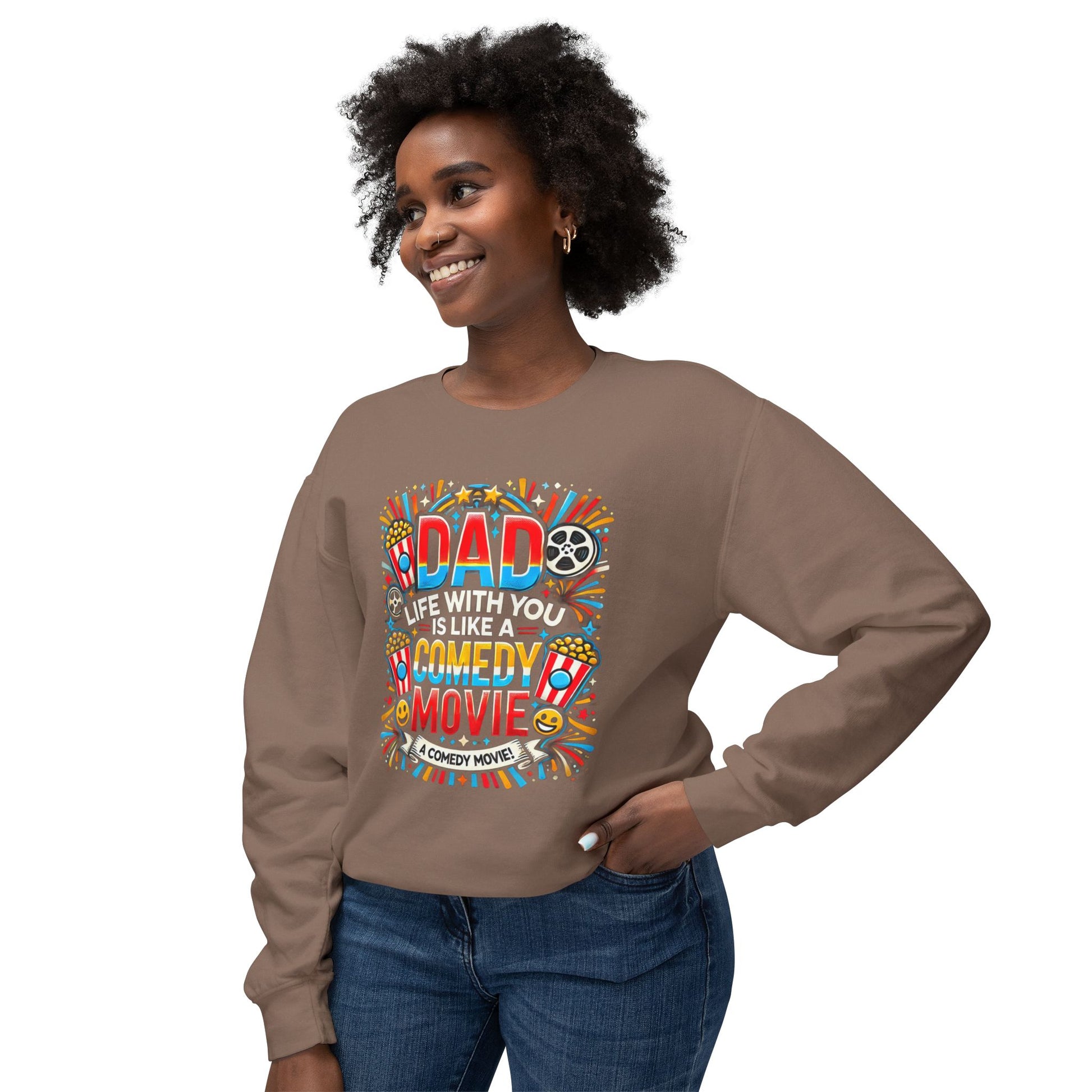 Dad, life with you is like a comedy movie! | Dad Life Comedy Movie Sweatshirt, Sarcastic Hoodie, Funny Gift for Him, Unisex Jumper