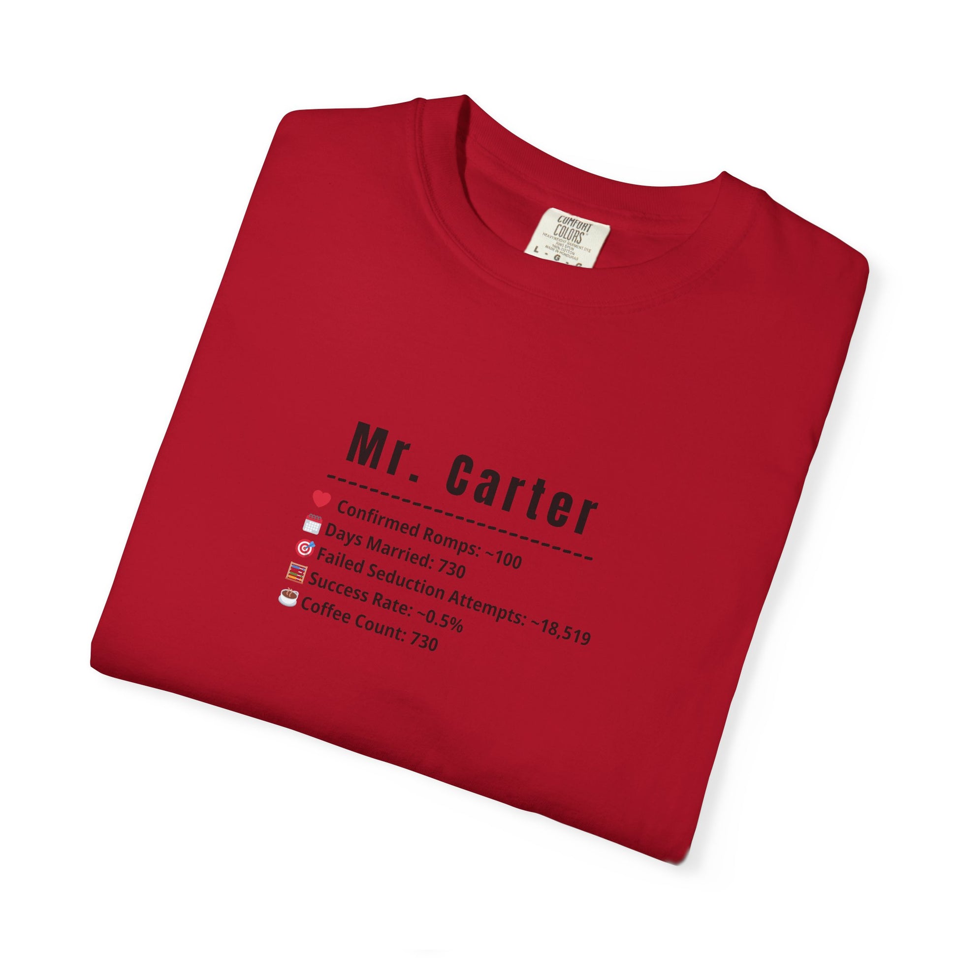 Comfort Colors® Shirt, Custom Mr. Marriage Stats T-Shirt, Personalized Couple Tee, Unisex Garment-Dyed Tee, Marriage Stats Humor Shirt