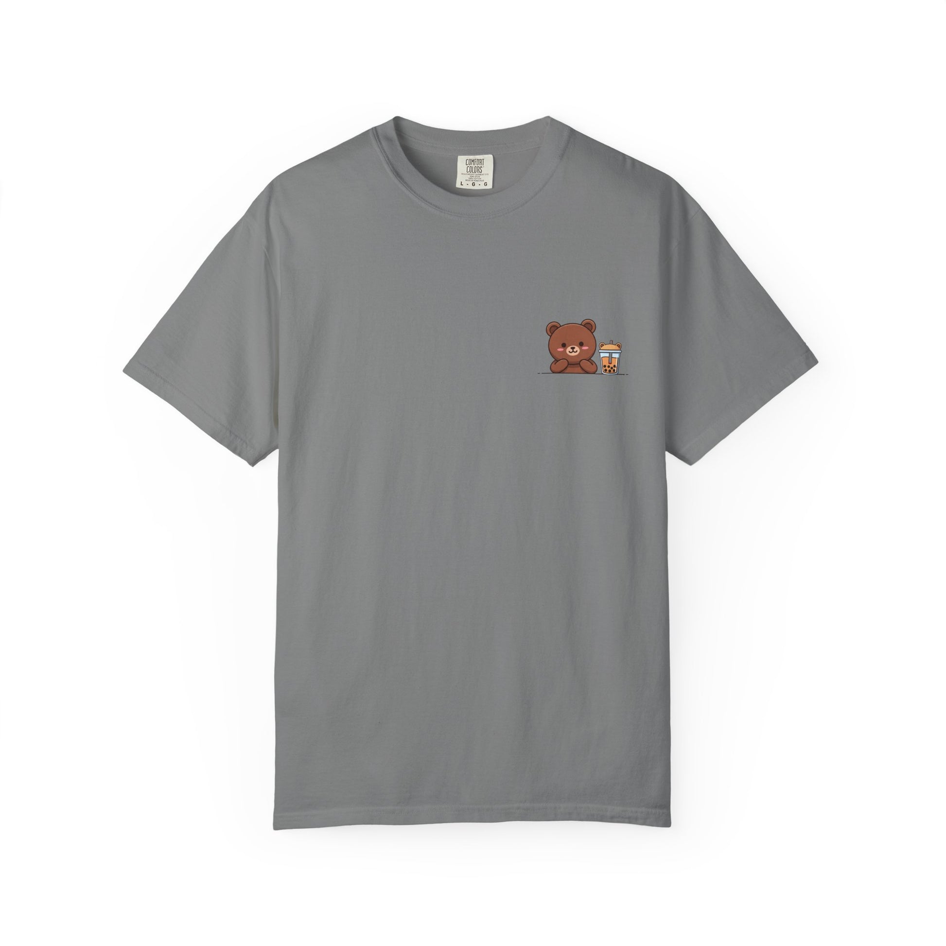 Comfort Colors® Cute Bear Bubble Tea T-Shirt, Kawaii Style Tee, Unisex Shirt, Adorable Animal Top, Garment-Dyed Tee