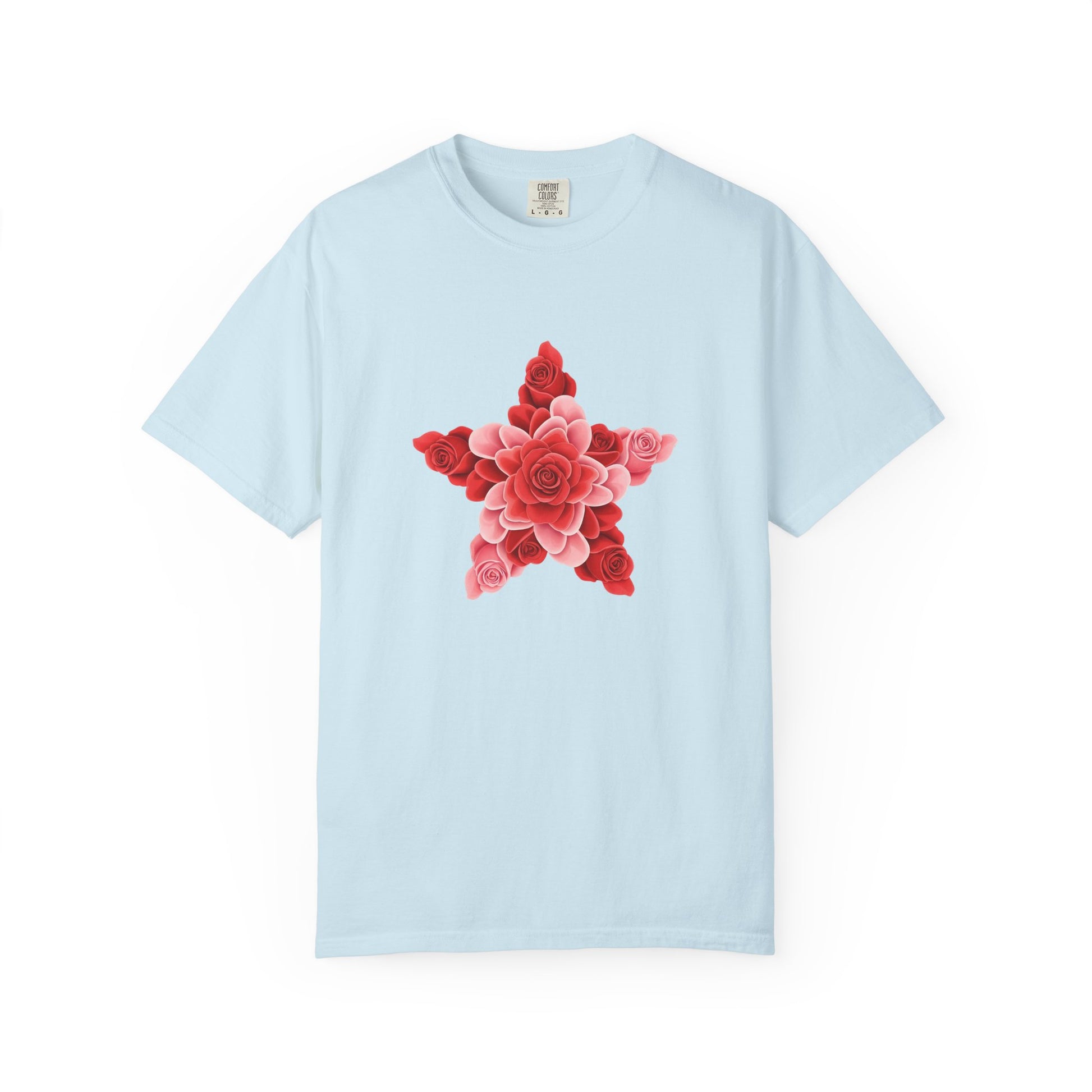 Comfort Colors Rose Star T-Shirt - Romantic Floral Graphic Tee, Rose Shirt Gift, Valentine's Day Tee, Nature Inspired Top, Love Themed