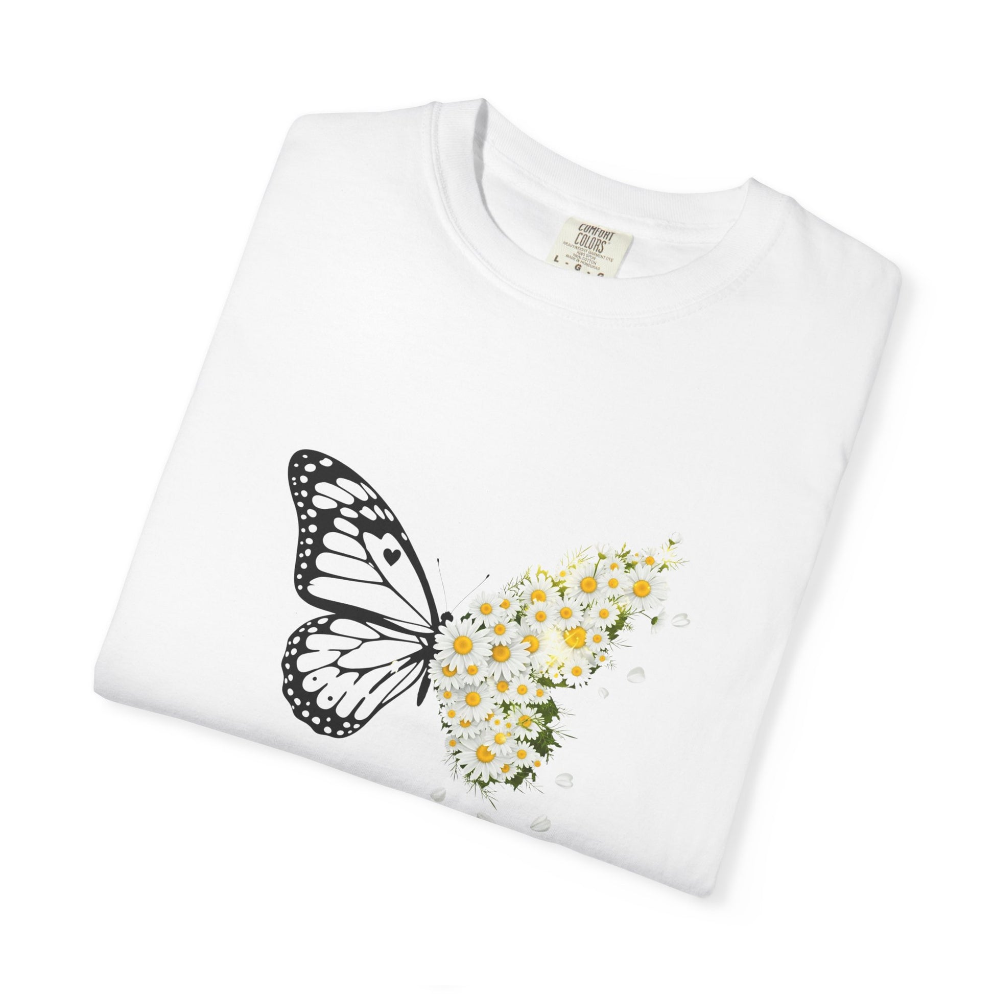 Comfort Colors® Butterfly Daisy T-shirt - Nature Floral Graphic Tee, Unisex Tee, Gift for Nature Lover, Whimsical Floral Shirt