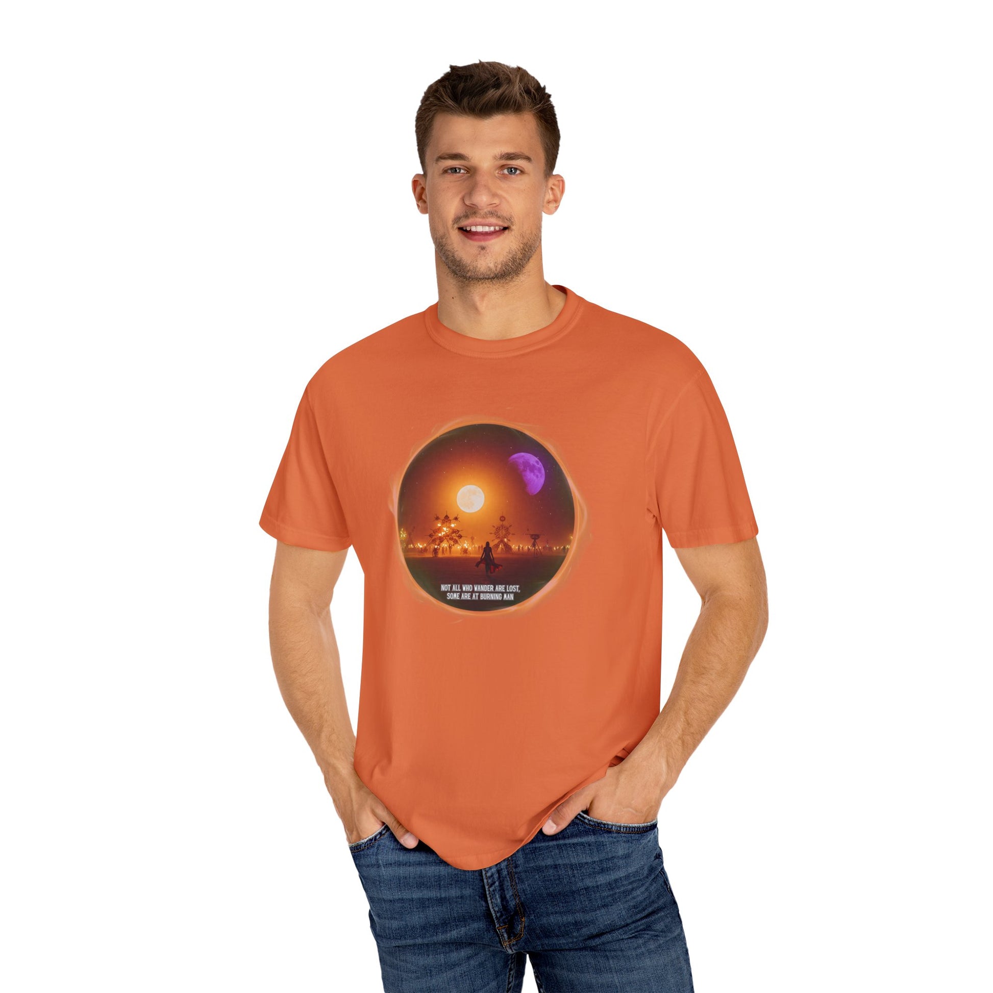 Burning Man 2025 Unisex Garment-Dyed T-shirt, Festival Wanderer Gift Shirt, Gift for Him or Her, Adventure Tee, Wanderlust Apparel